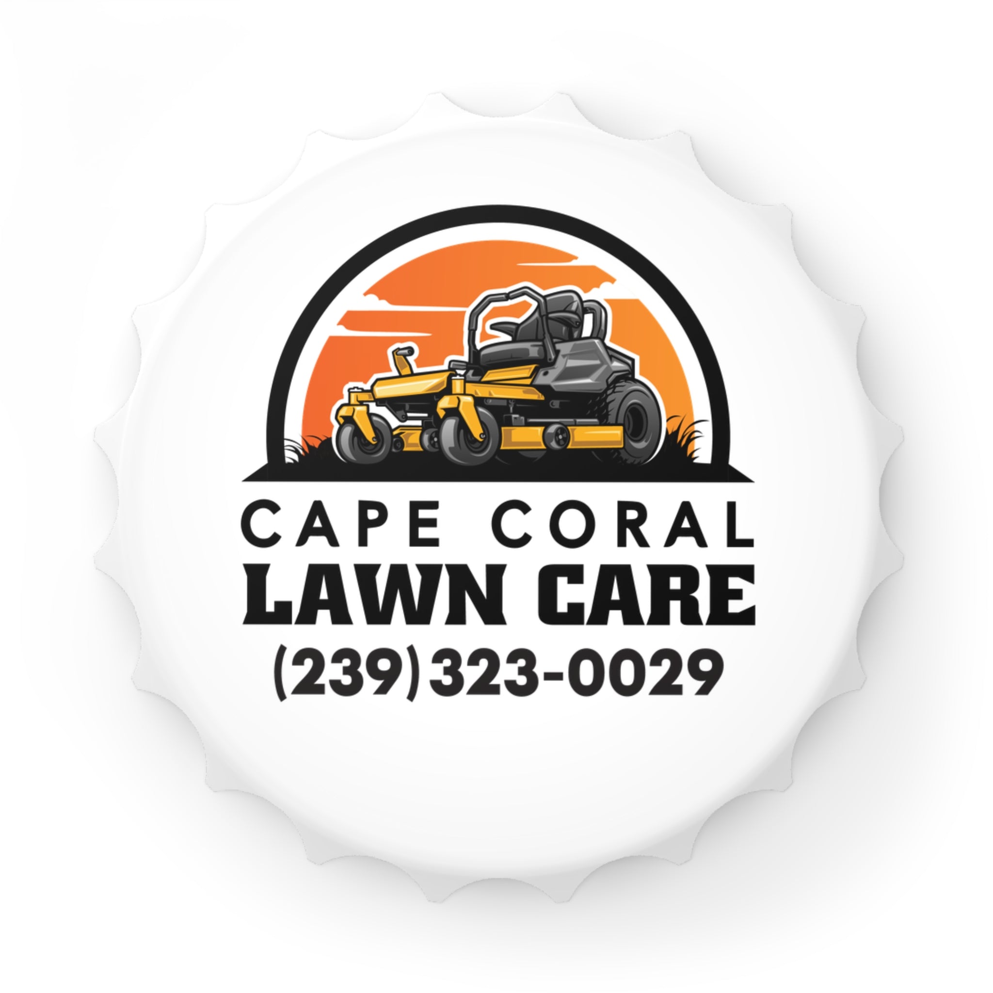 Cape Coral Lawn Care Custom Brand Design | Refrigerator Magnet Bottle Opener - Deez Teez