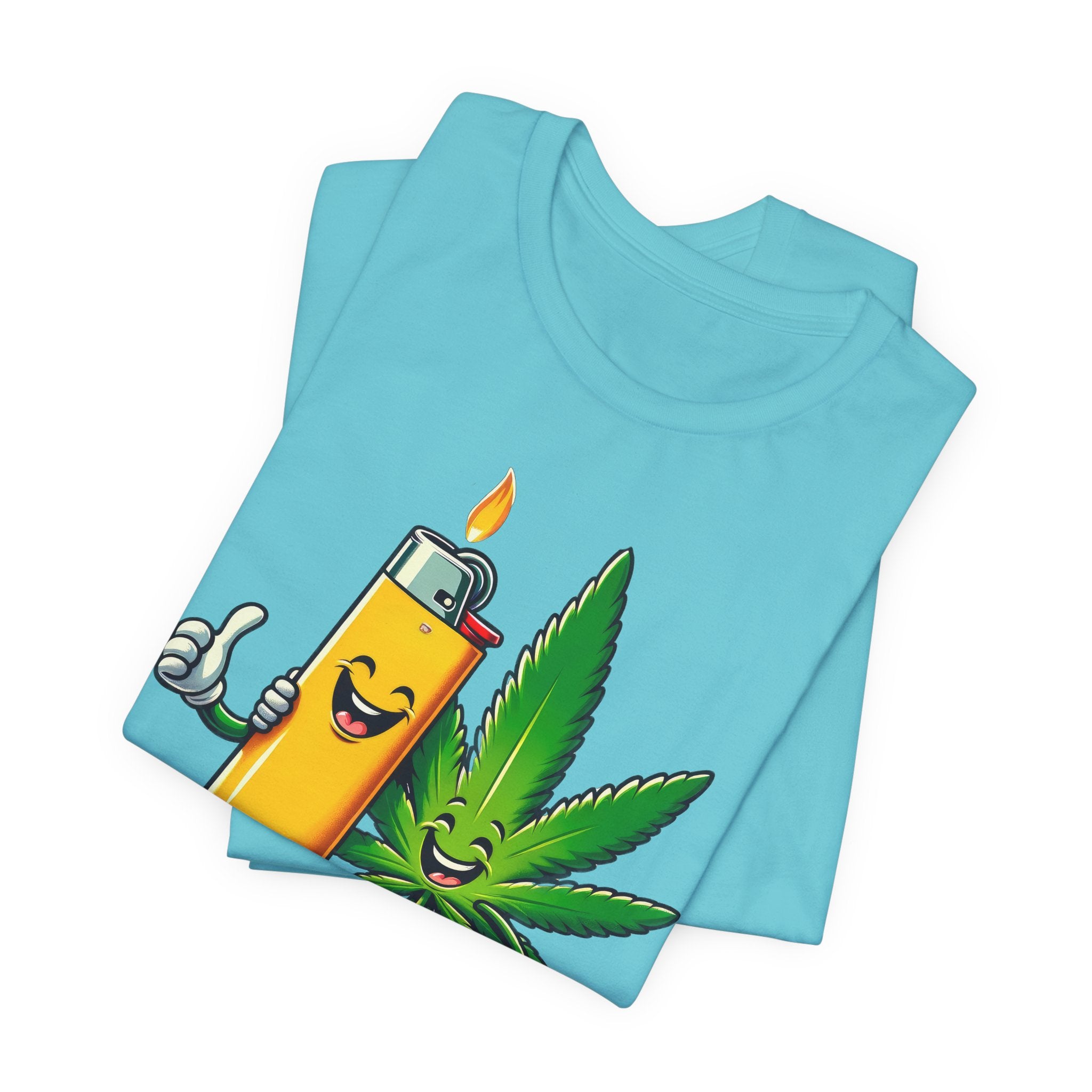 Best Buds Weed T-Shirt | Leaf and Lighter Tee - Deez Teez