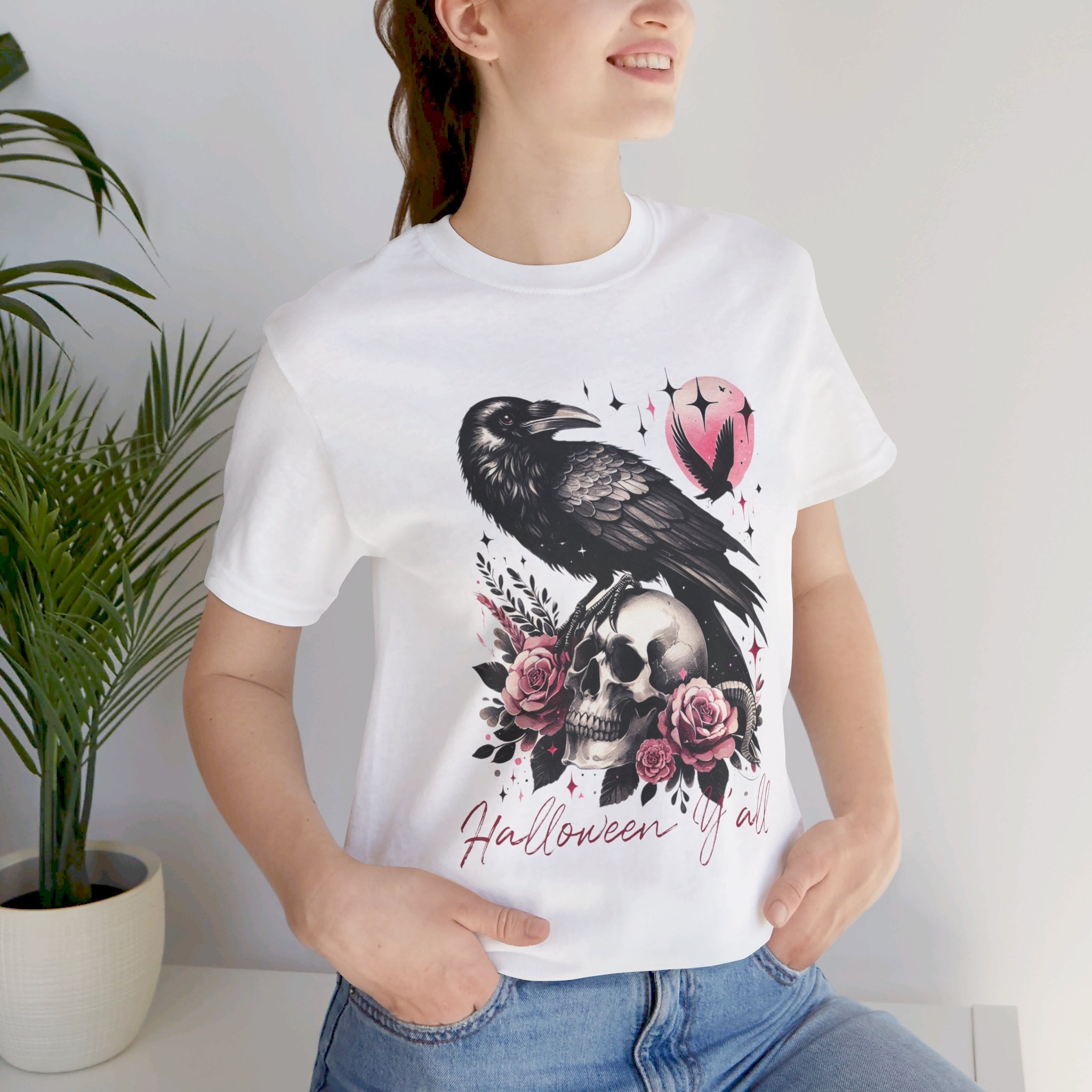 Halloween Y'all T-Shirt | Fun & Festive Raven Halloween Tee - Deez Teez