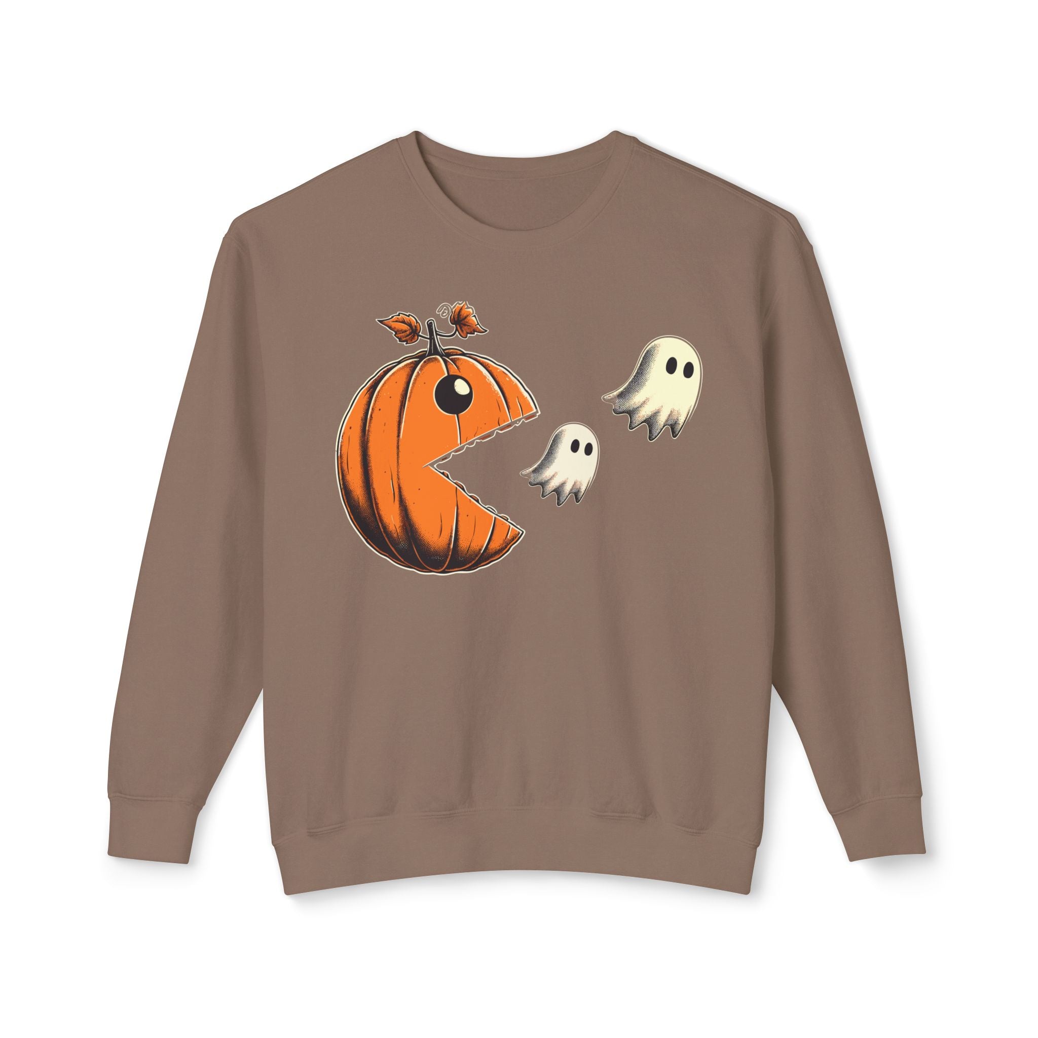 Pumpkin Pac-Man Chase Halloween Sweatshirt | Iconic Video Game Fall Fashion - Deez Teez