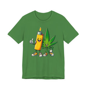 Best Buds Weed T-Shirt | Leaf and Lighter Tee - Deez Teez