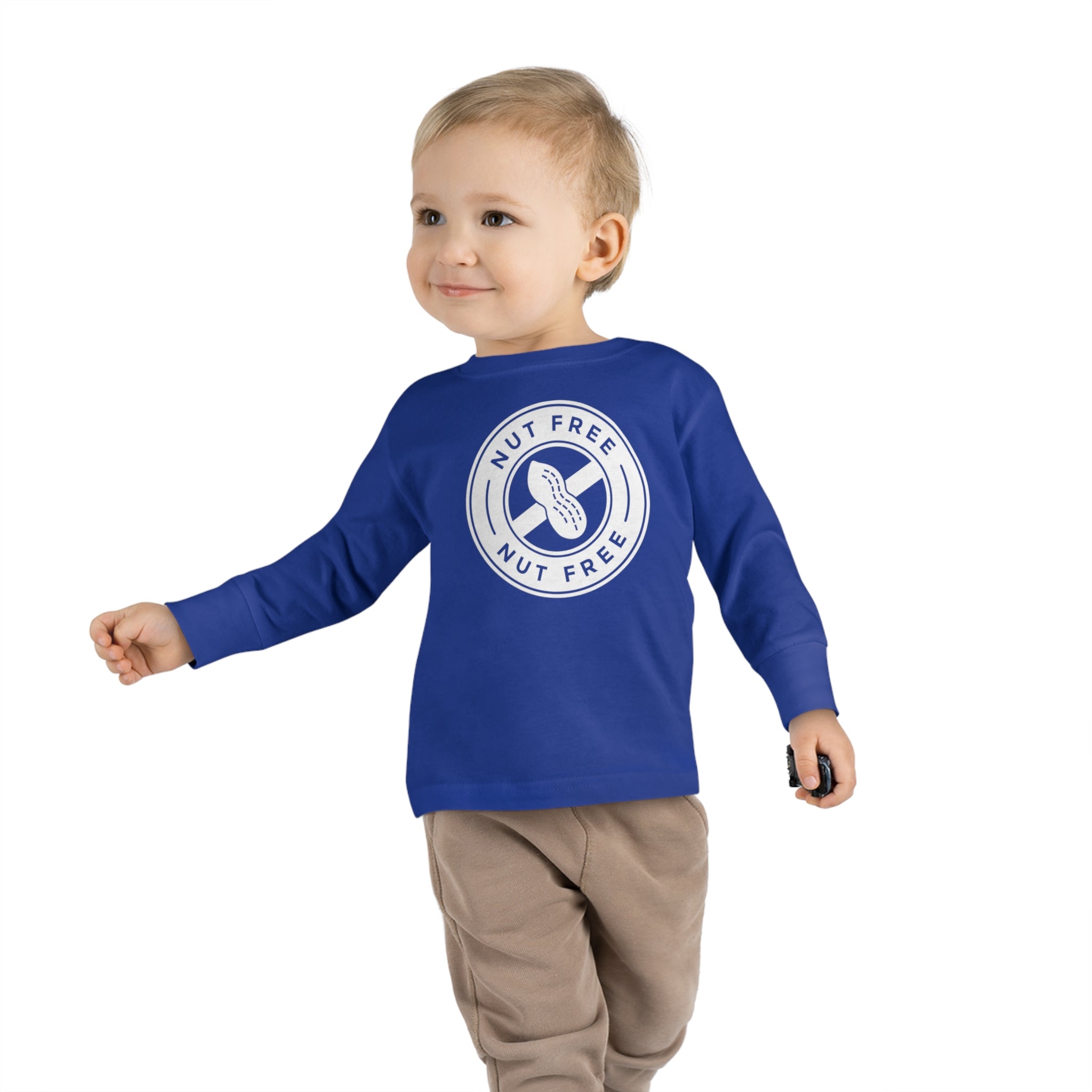 'Nut Free' Allergy Alert | Toddler Long Sleeve T-Shirt - Deez Teez