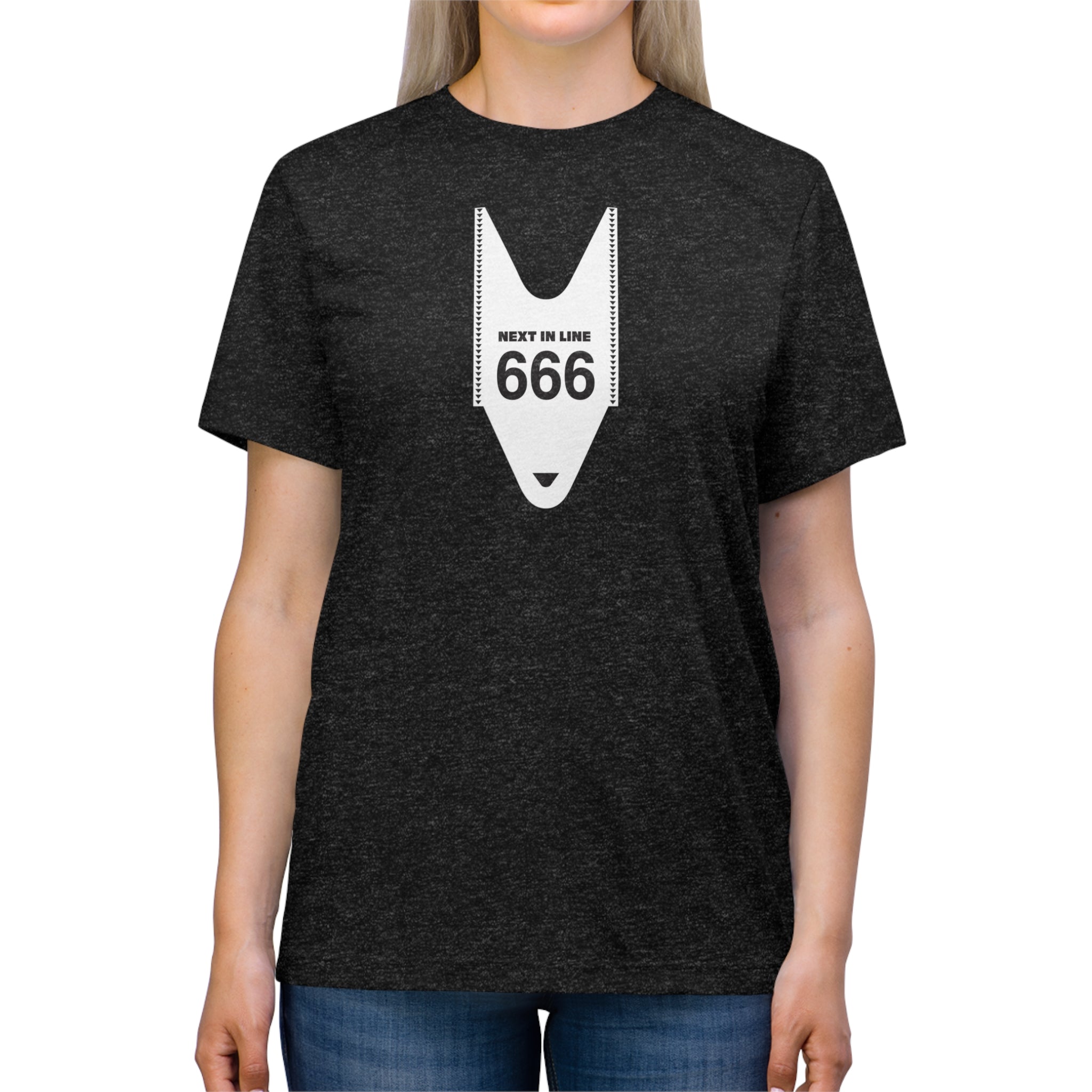 Next In Line 666 | Deli Number Dispenser | Unisex Tri-blend T-shirt - Deez Teez