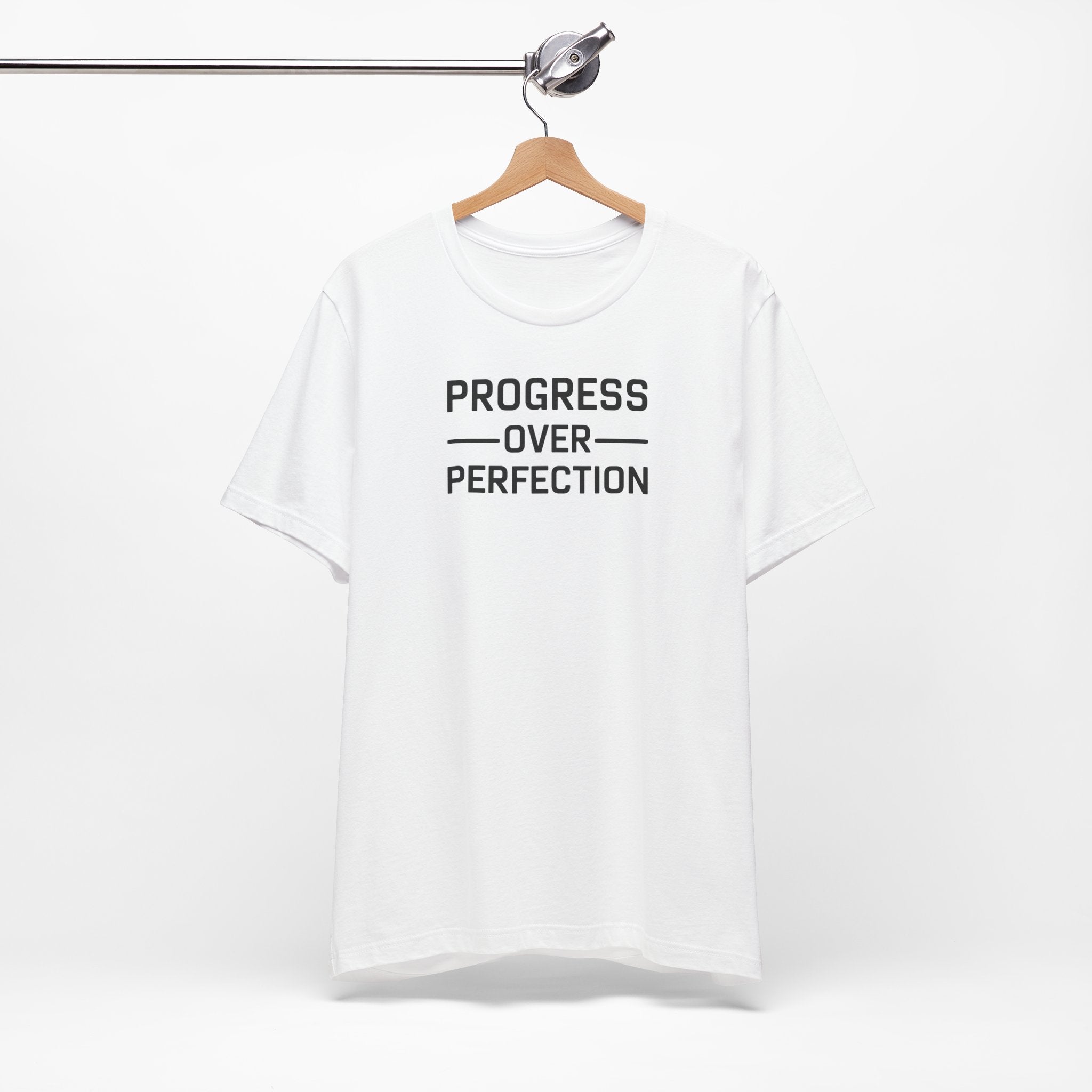 'Progress Over Perfection' Iterative Improvement T-shirt | Motivational Statement Unisex Jersey Short Sleeve Tee