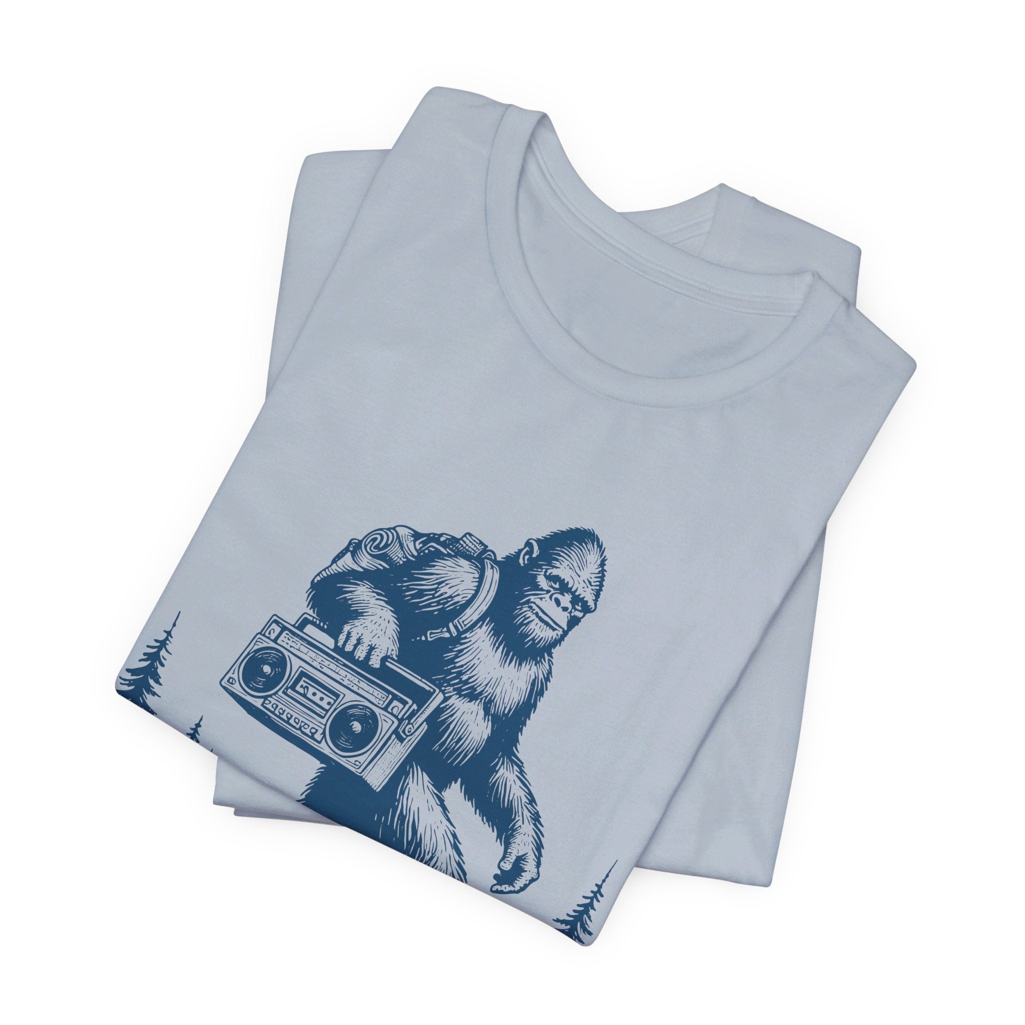 Bigfoot and the Beats Boombox T-Shirt | Retro Cryptid Design - Deez Teez