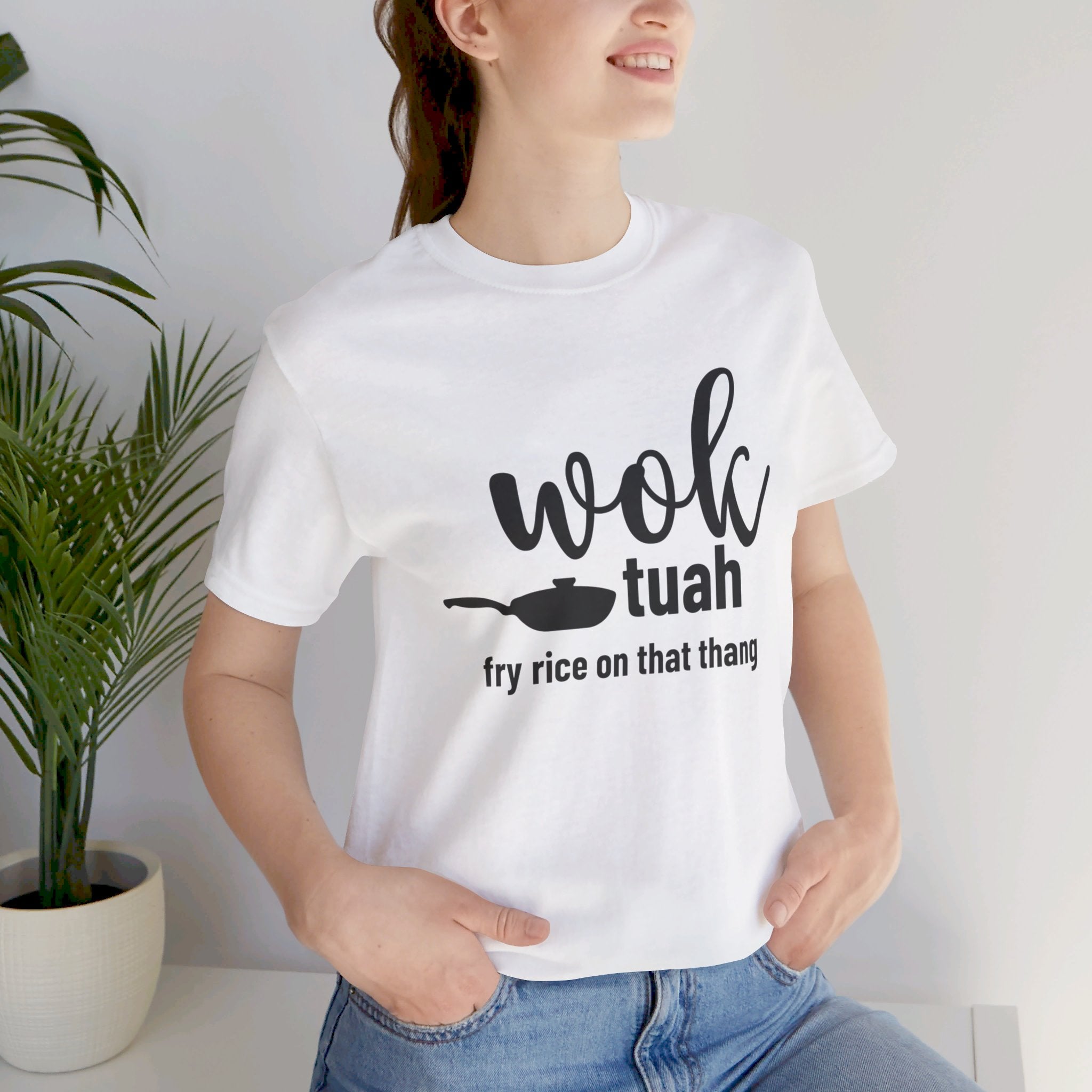 Wok Tuah Fry Rice In That Thang Pun Tee | Hawk Tuah Parody Meme T-Shirt - Deez Teez