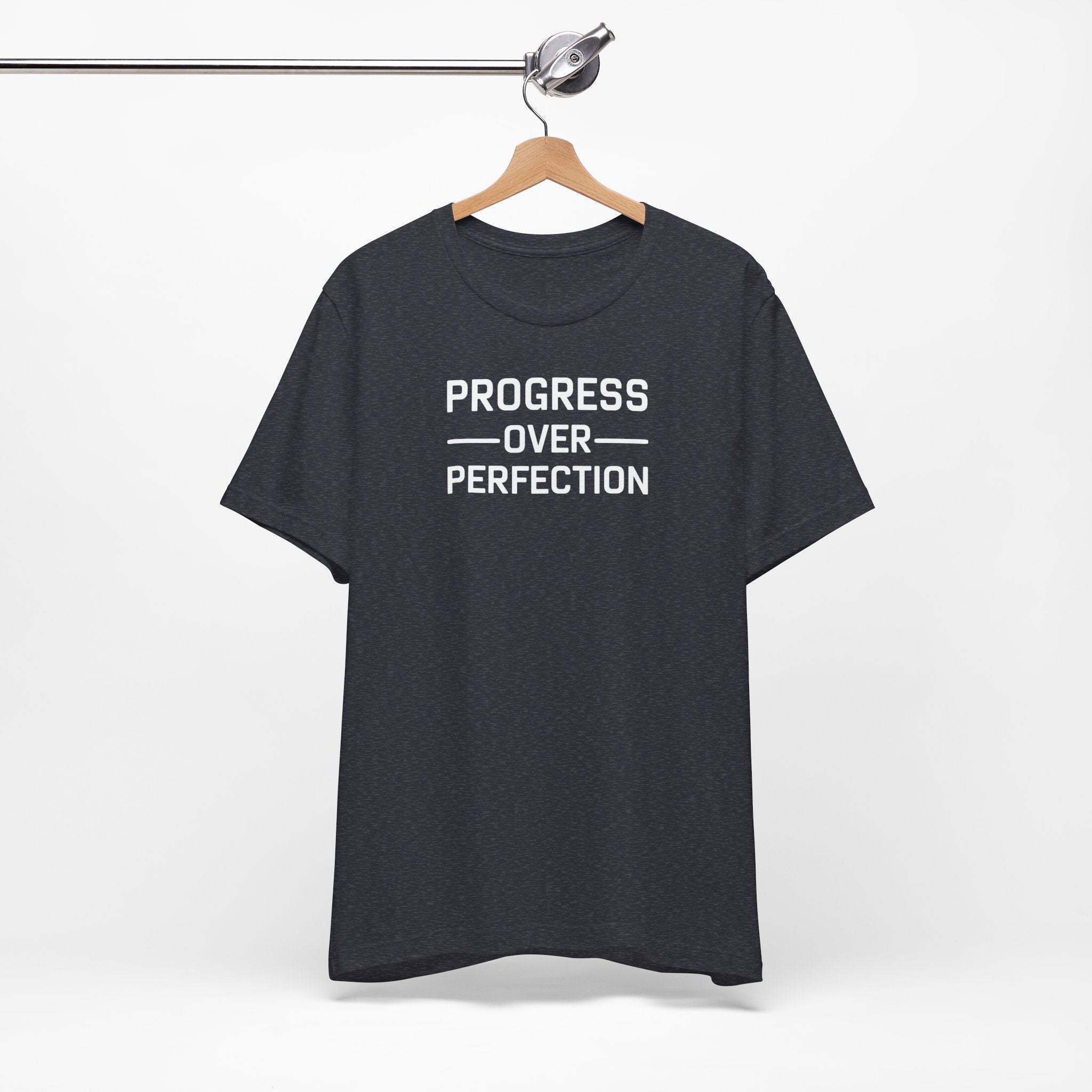 'Progress Over Perfection' Iterative Improvement T-shirt | Motivational Statement Unisex Jersey Short Sleeve Tee