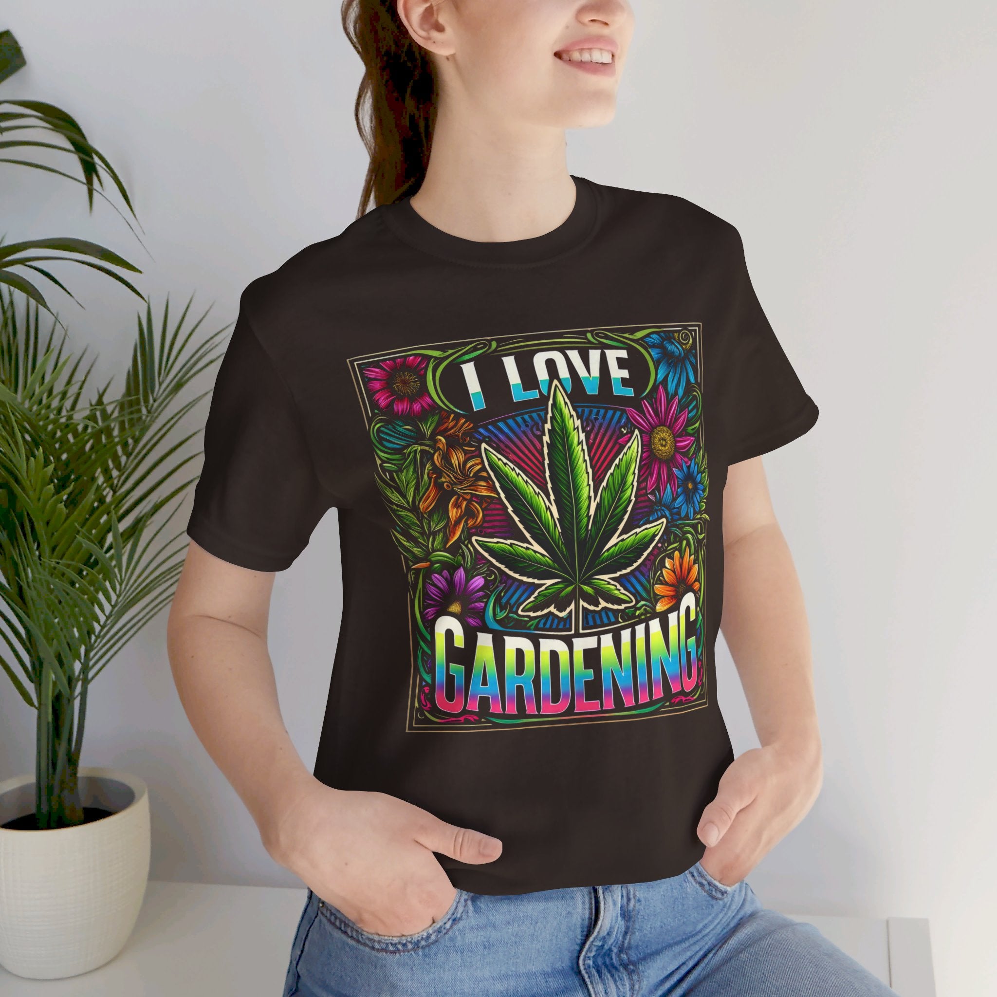 'I Love Gardening' Cannabis Graphic T-Shirt | - Deez Teez