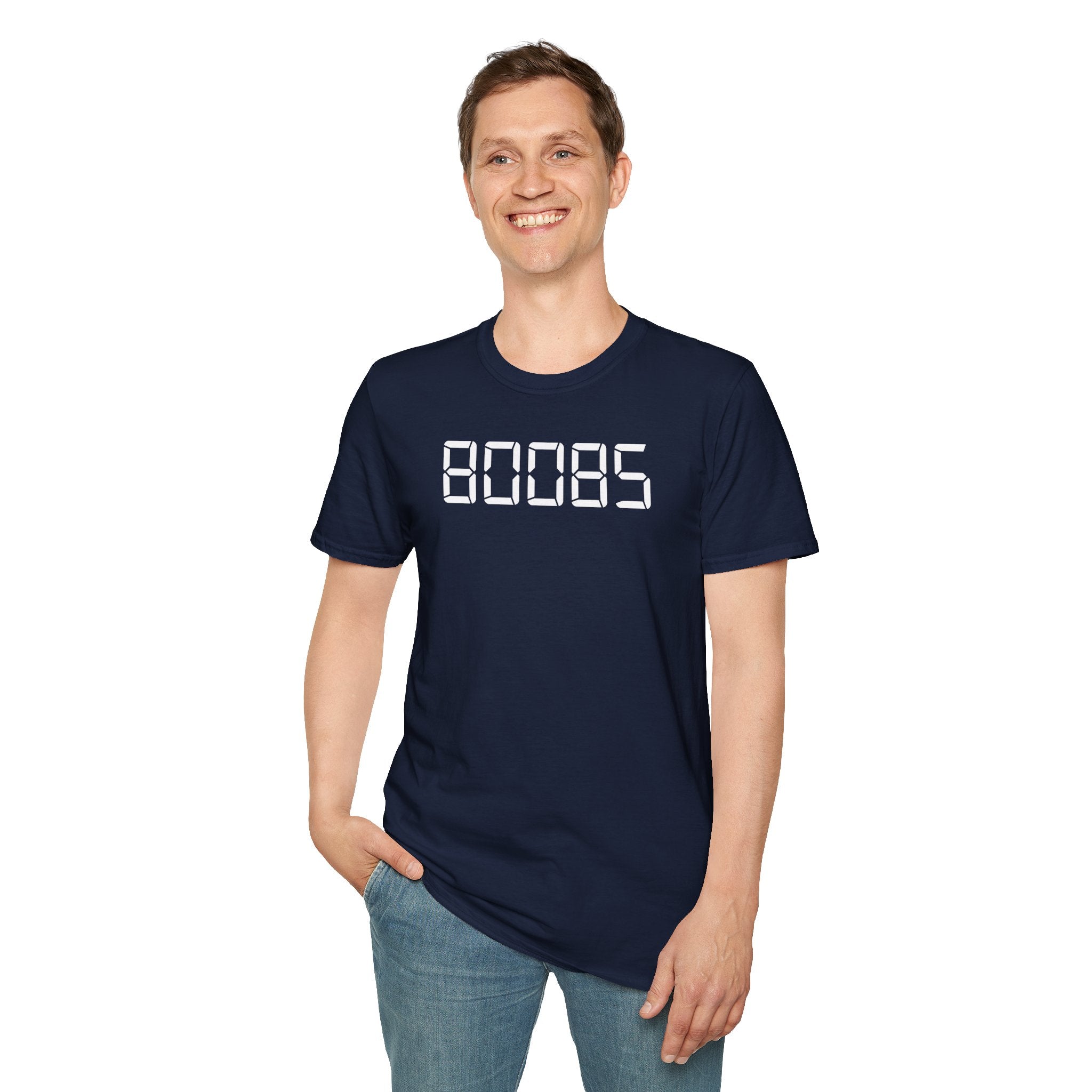 80085 'BOOBS' T-Shirt | Funny Calculator Display Text Tee