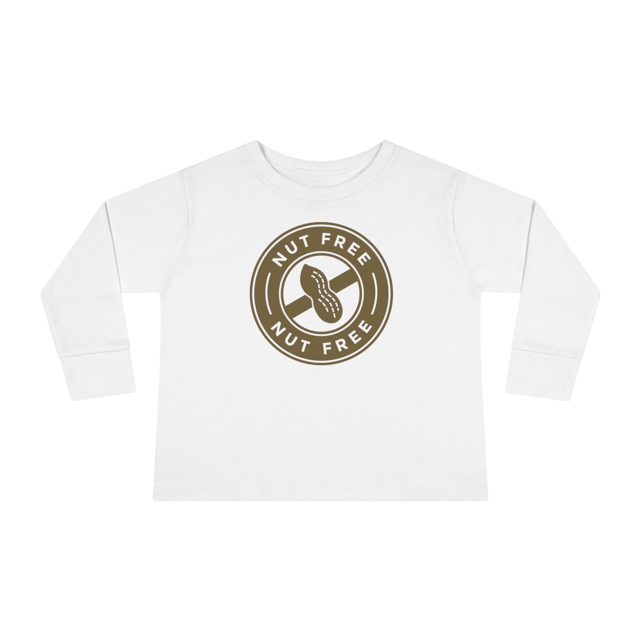 'Nut Free' Allergy Alert | Toddler Long Sleeve T-Shirt - Deez Teez