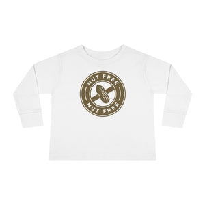 'Nut Free' Allergy Alert | Toddler Long Sleeve T-Shirt - Deez Teez