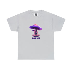 Psychedelic 'Eat Me' Mushroom Retro T-shirt | Surreal Mycology Art Tee - Deez Teez