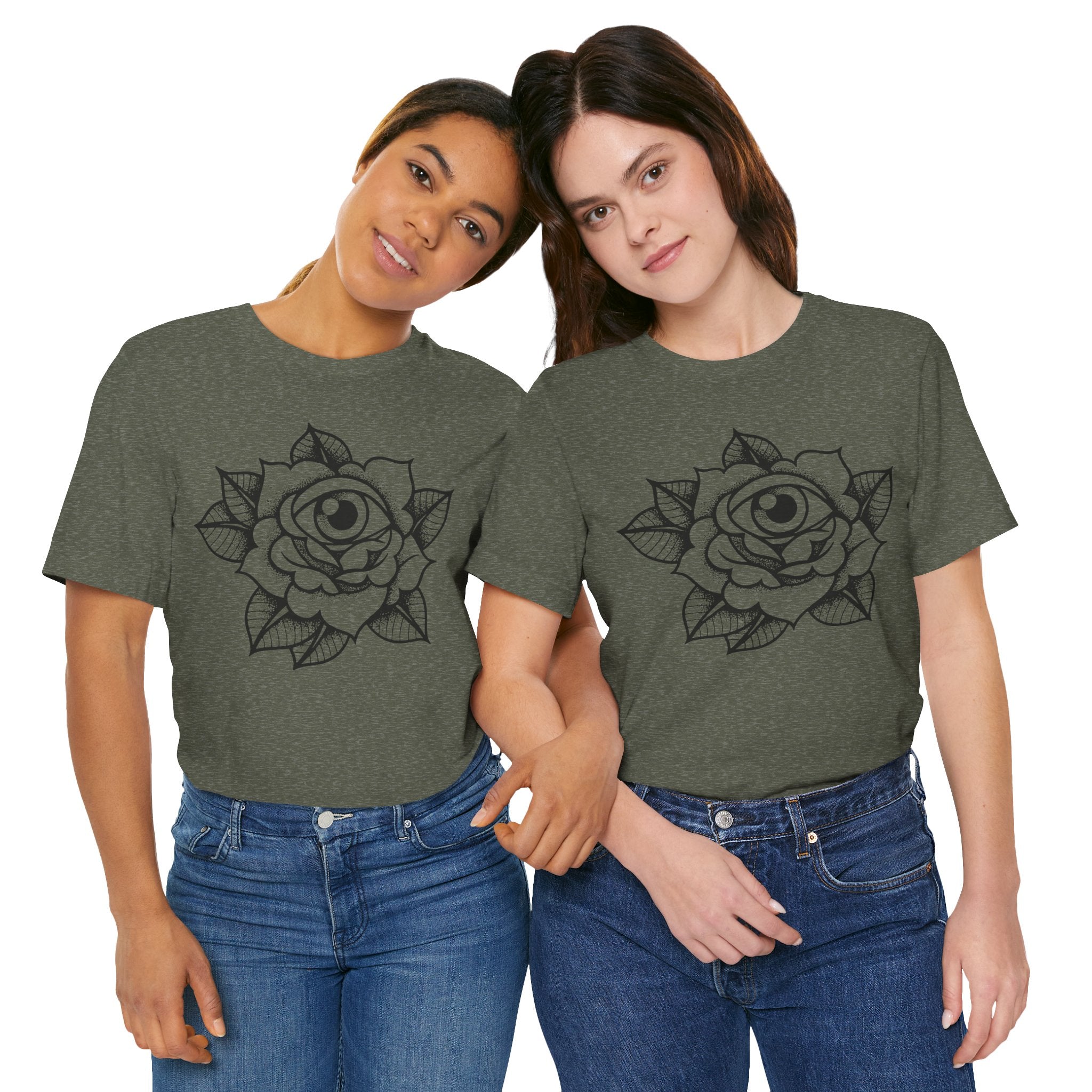 Blooming Eyeball Rose T-Shirt | Traditional Tattoo Art Design Tee