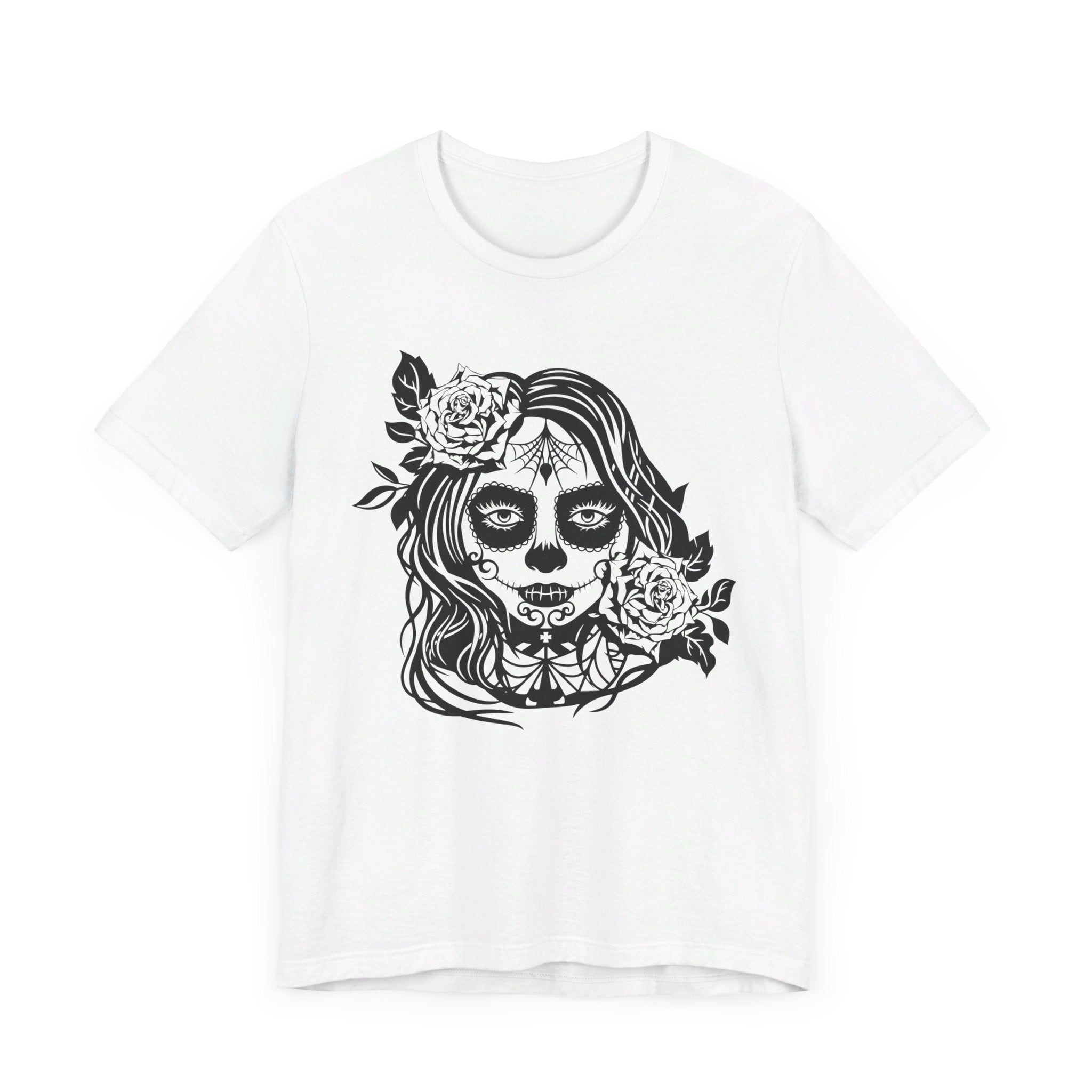 Female Día de los Muertos Art Design T-Shirt | Day of The Dead Illustration Tee - Deez Teez