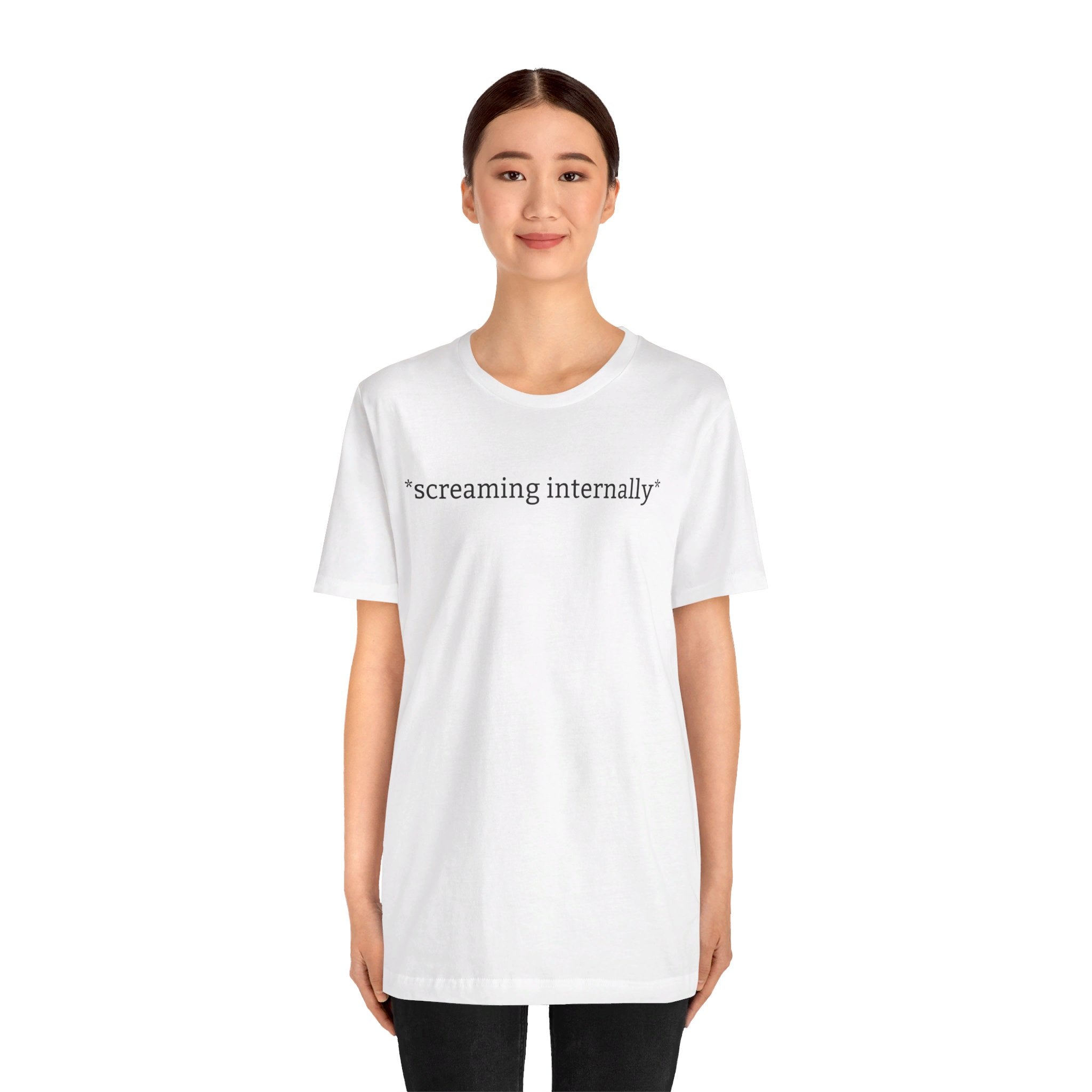 *Internally Screaming* Relatable Anxiety Vibe Check T-Shirt | Emotional Caption Tee - Deez Teez