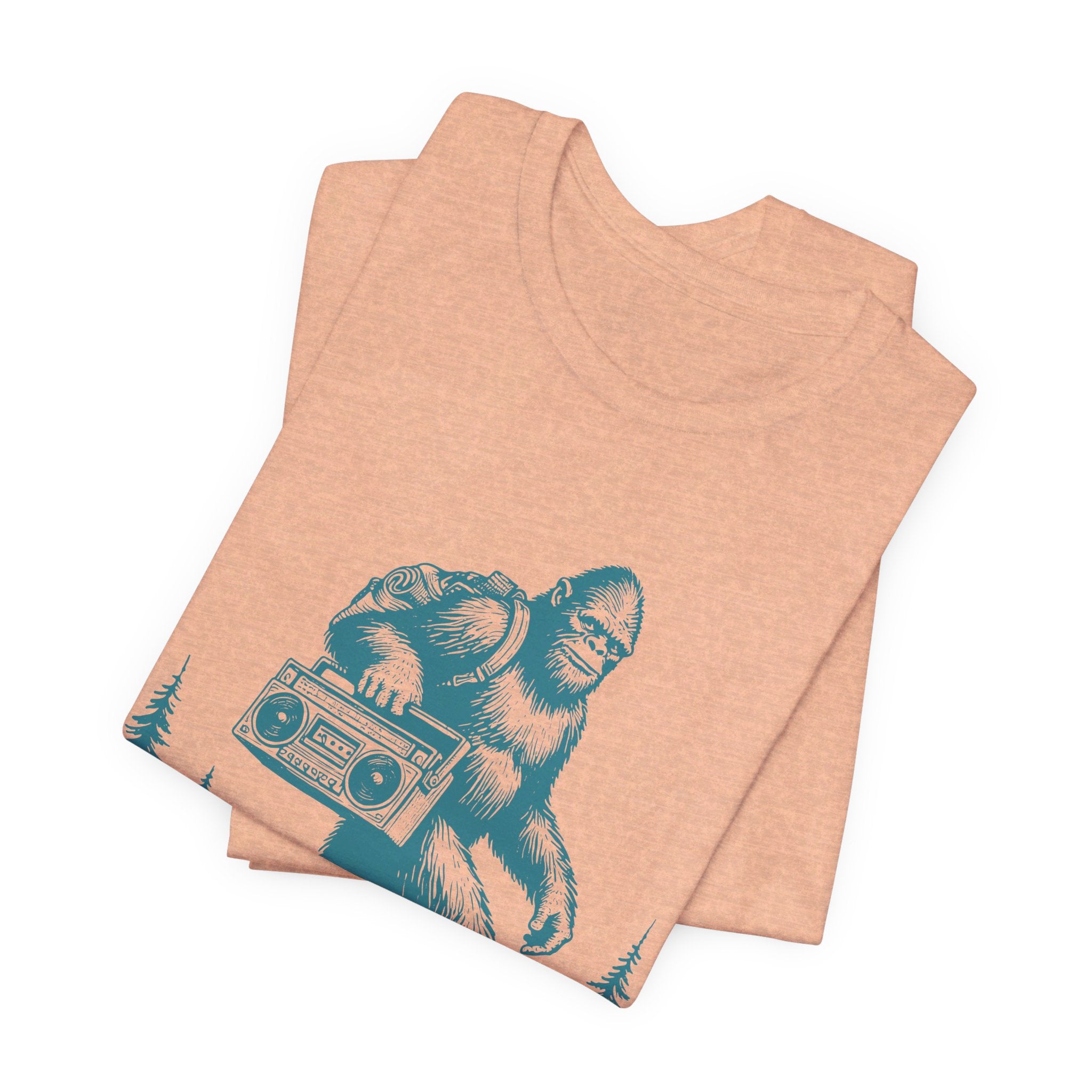 Bigfoot and the Beats Boombox T-Shirt | Retro Cryptid Design - Deez Teez