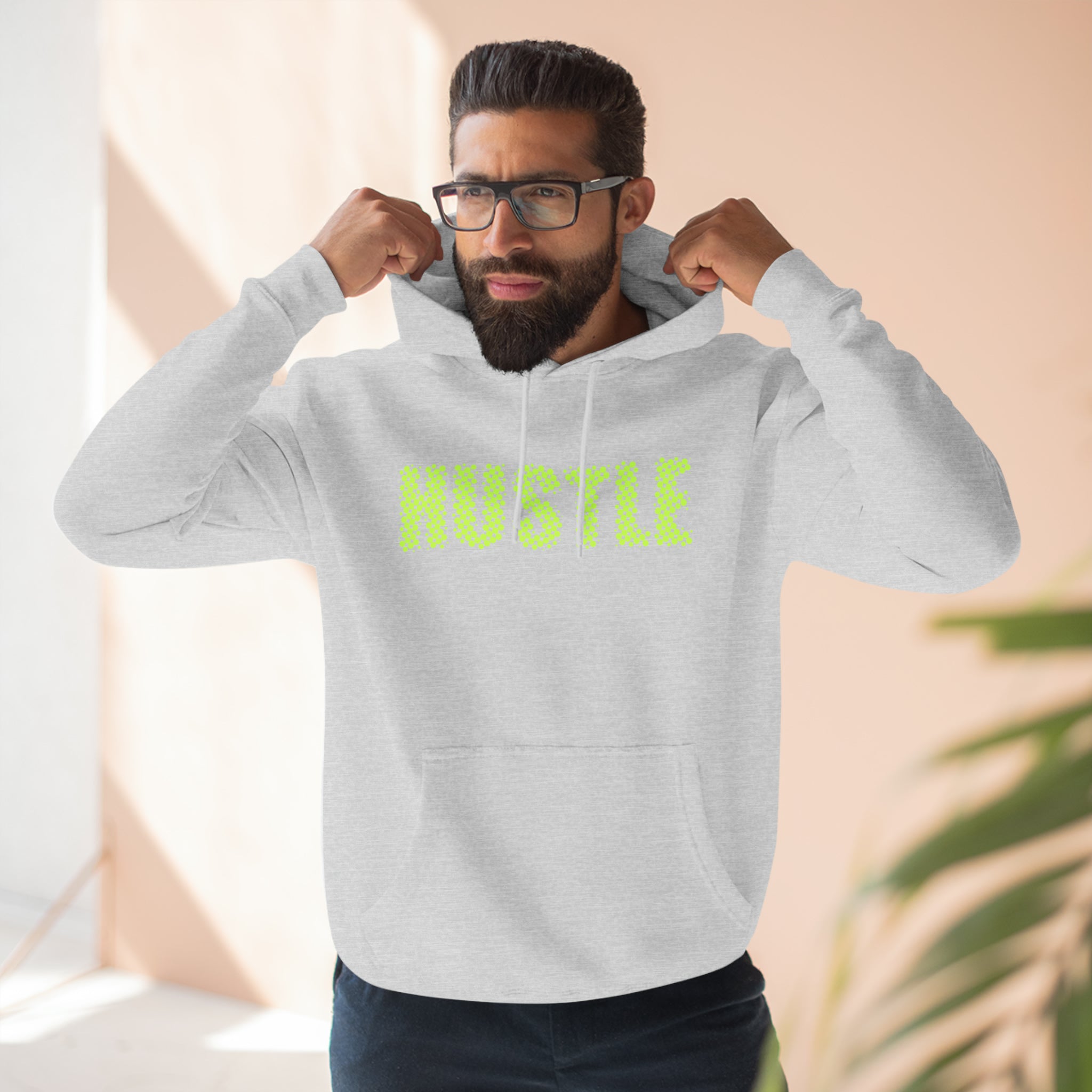 'Hustle' Bold Statement Typographic Design | Unisex Premium Pullover Hoodie - Deez Teez