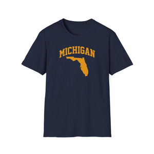 Michigan/Florida Snowbird Satire T-Shirt | Winter Migration Tee