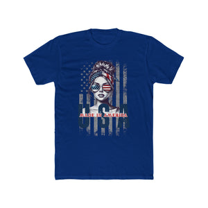 'Made In America' USA Patriotic Woman T-Shirt | American Lady Graphic Tee - Deez Teez