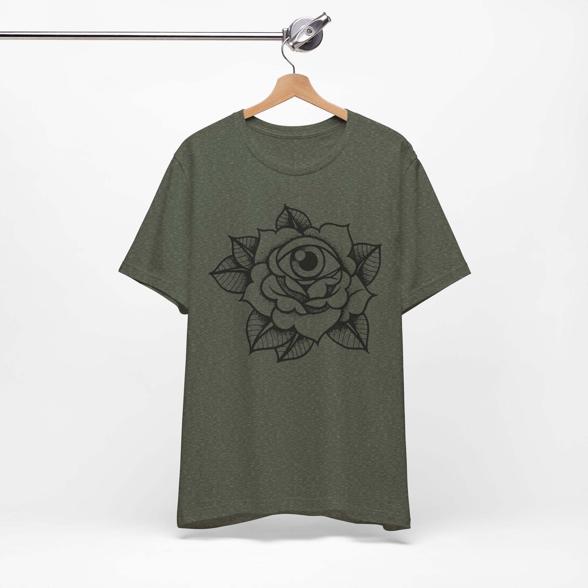 Blooming Eyeball Rose T-Shirt | Traditional Tattoo Art Design Tee