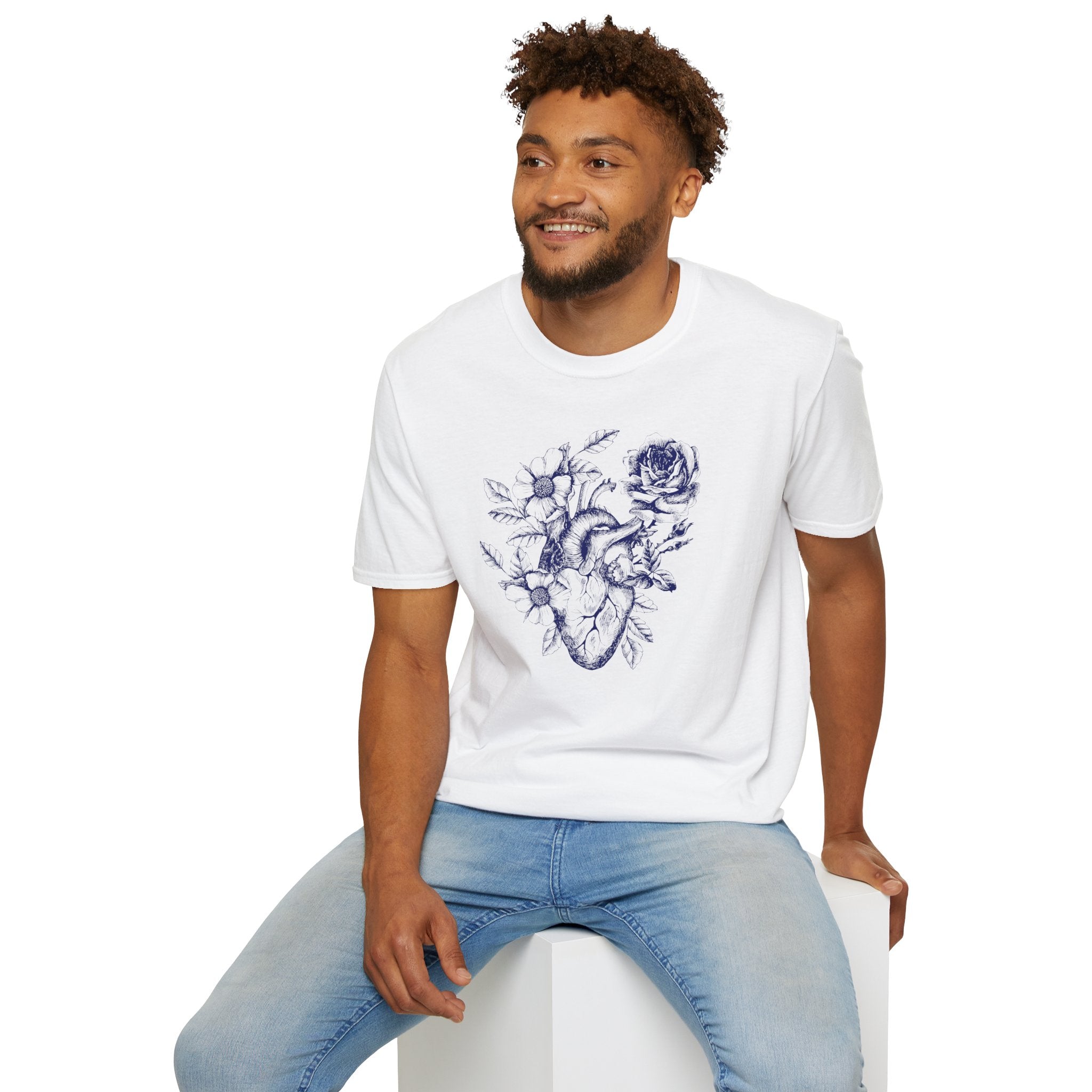 Anatomical Heart Bouquet T-Shirt | Human Heart Illustration Tee