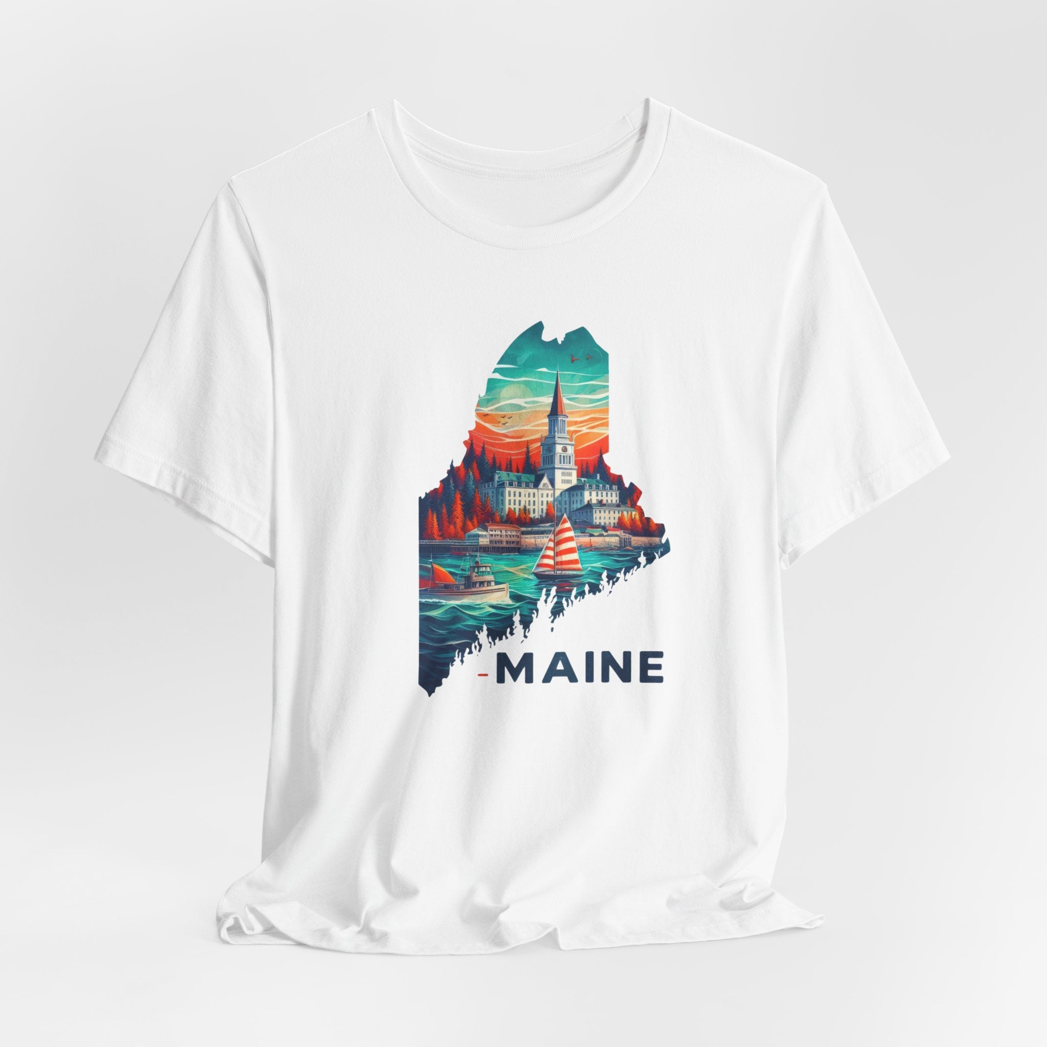 Maine State Pride Tee | State of Main Colorful Graphic Tshirt - Deez Teez