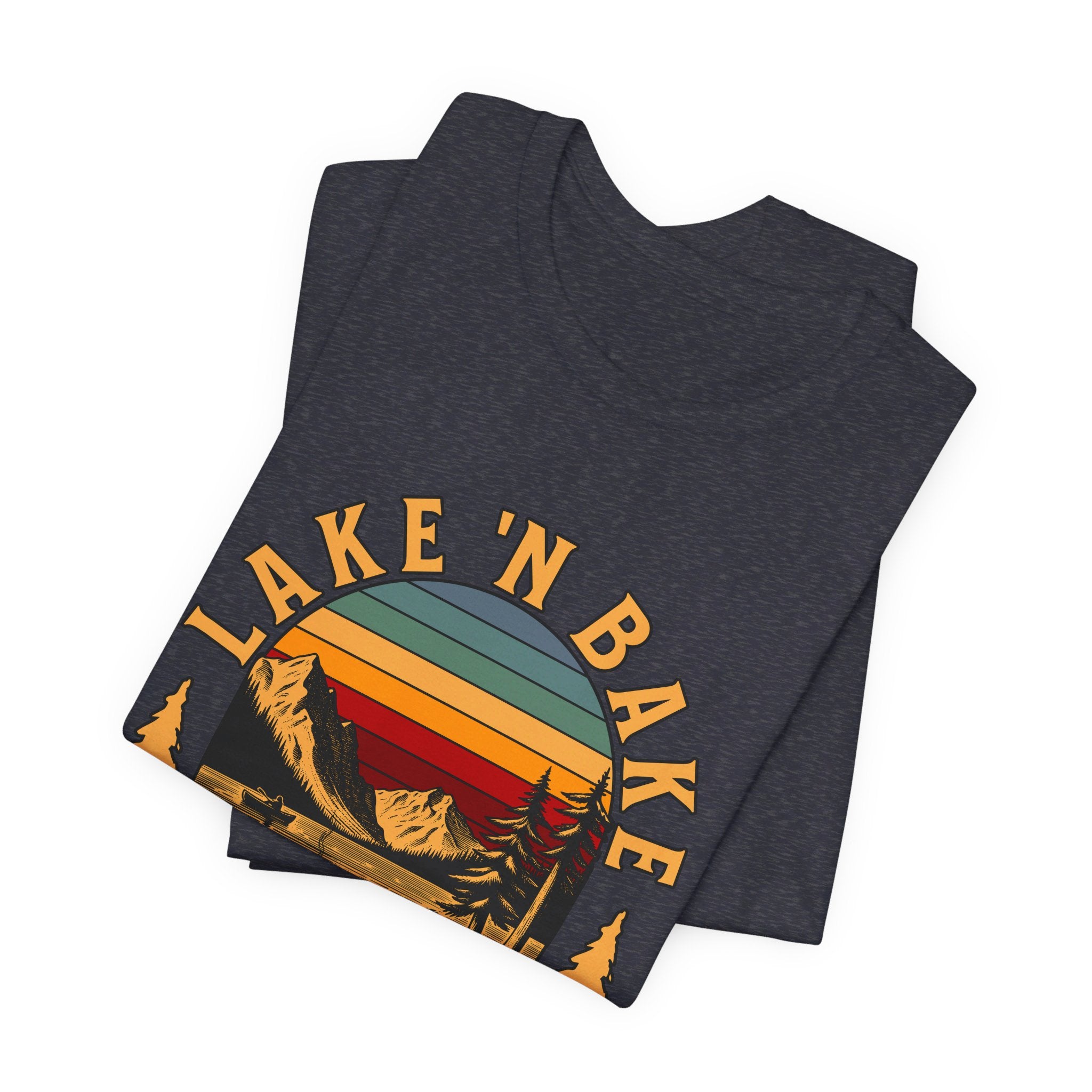 Lake & Bake Splash and Stash Crew Tee | Funny Weed Lake Life T-Shirt - Deez Teez