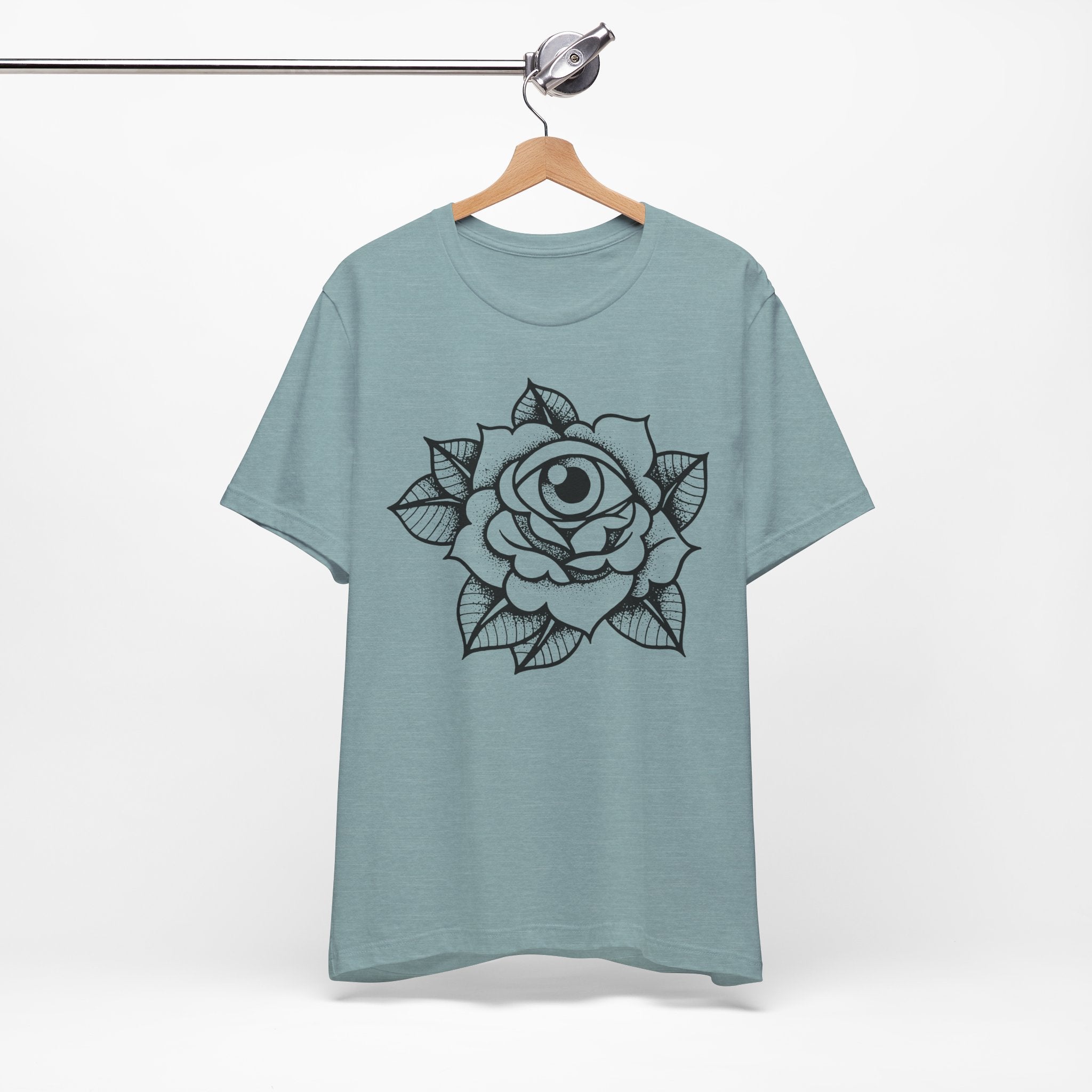 Blooming Eyeball Rose T-Shirt | Traditional Tattoo Art Design Tee