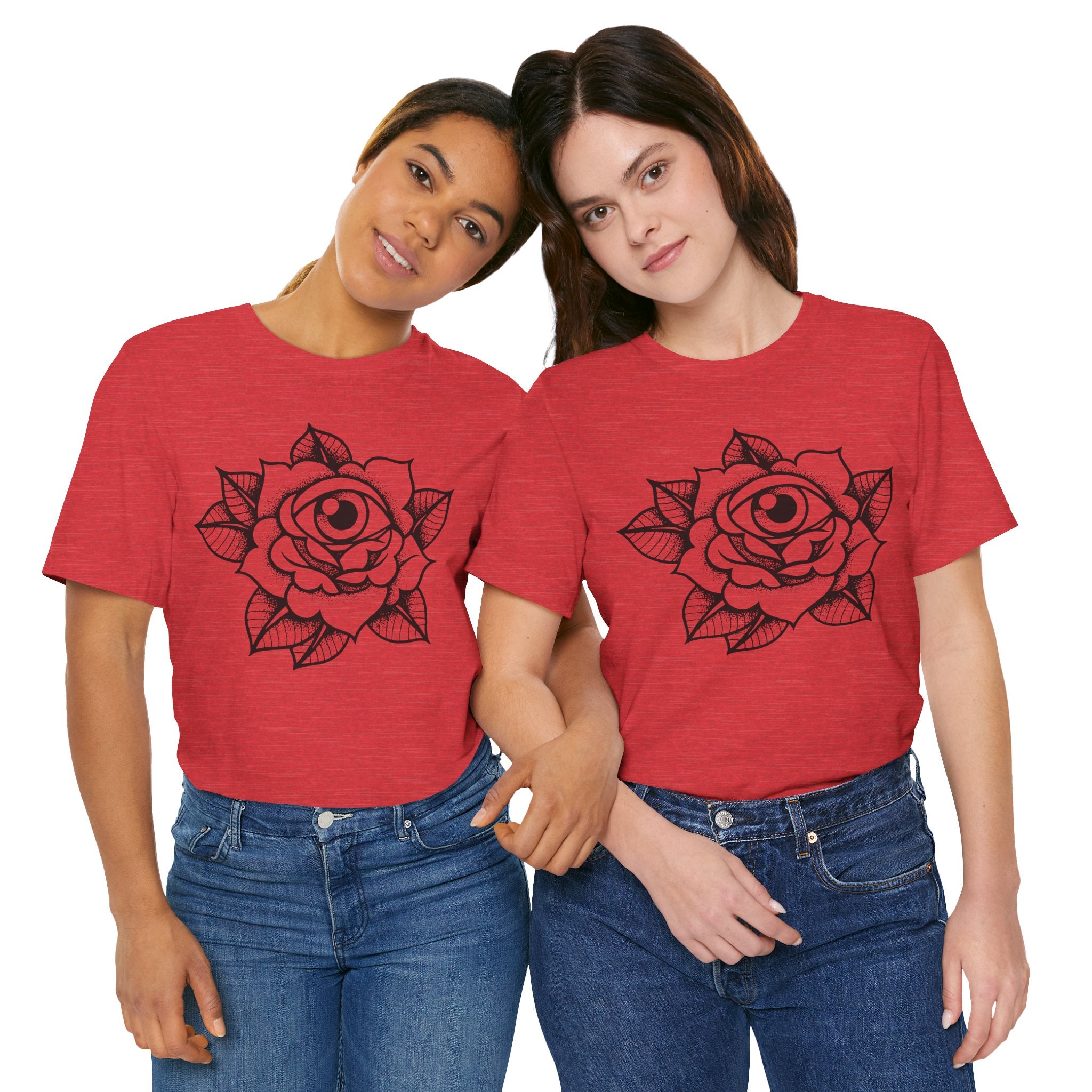 Blooming Eyeball Rose T-Shirt | Traditional Tattoo Art Design Tee