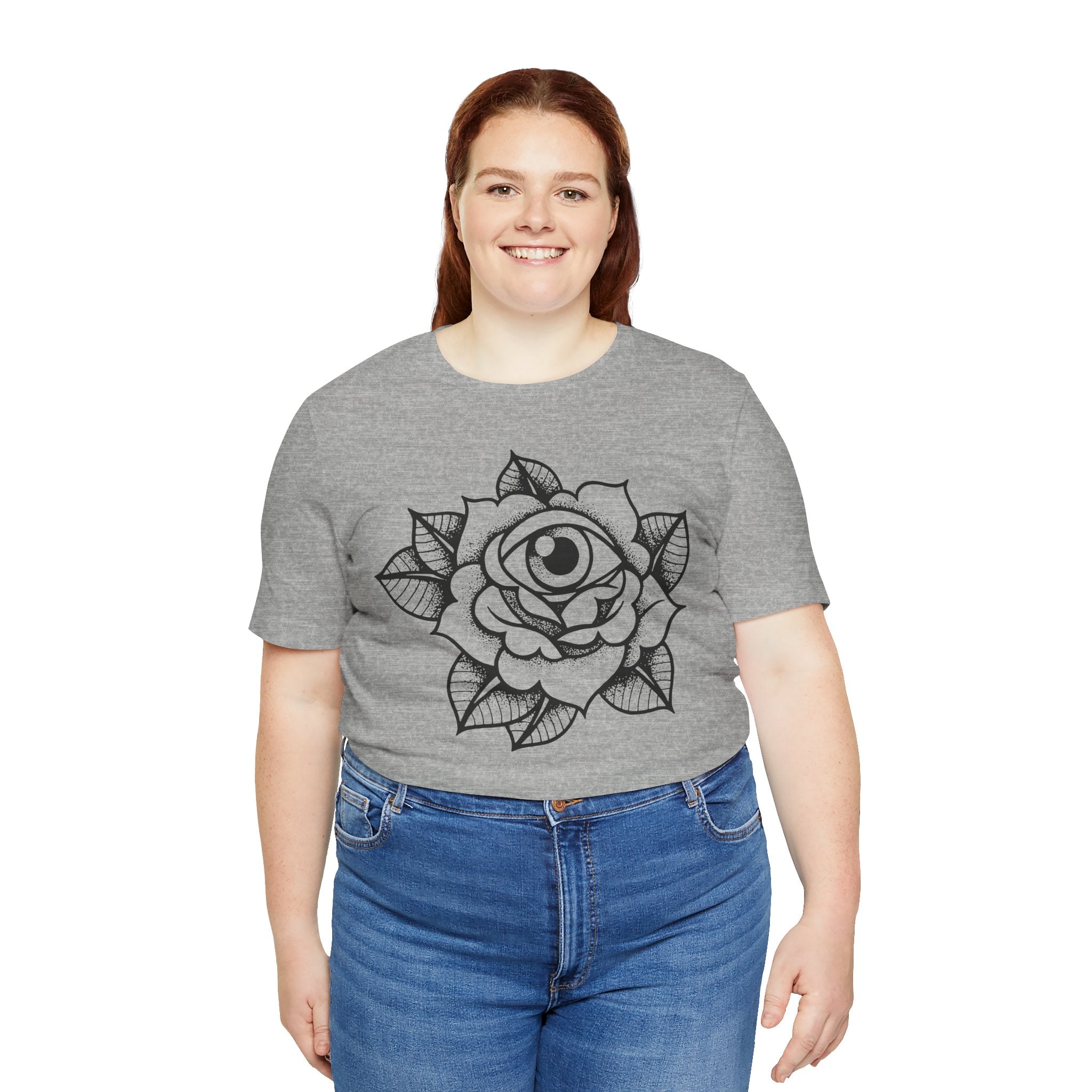 Blooming Eyeball Rose T-Shirt | Traditional Tattoo Art Design Tee