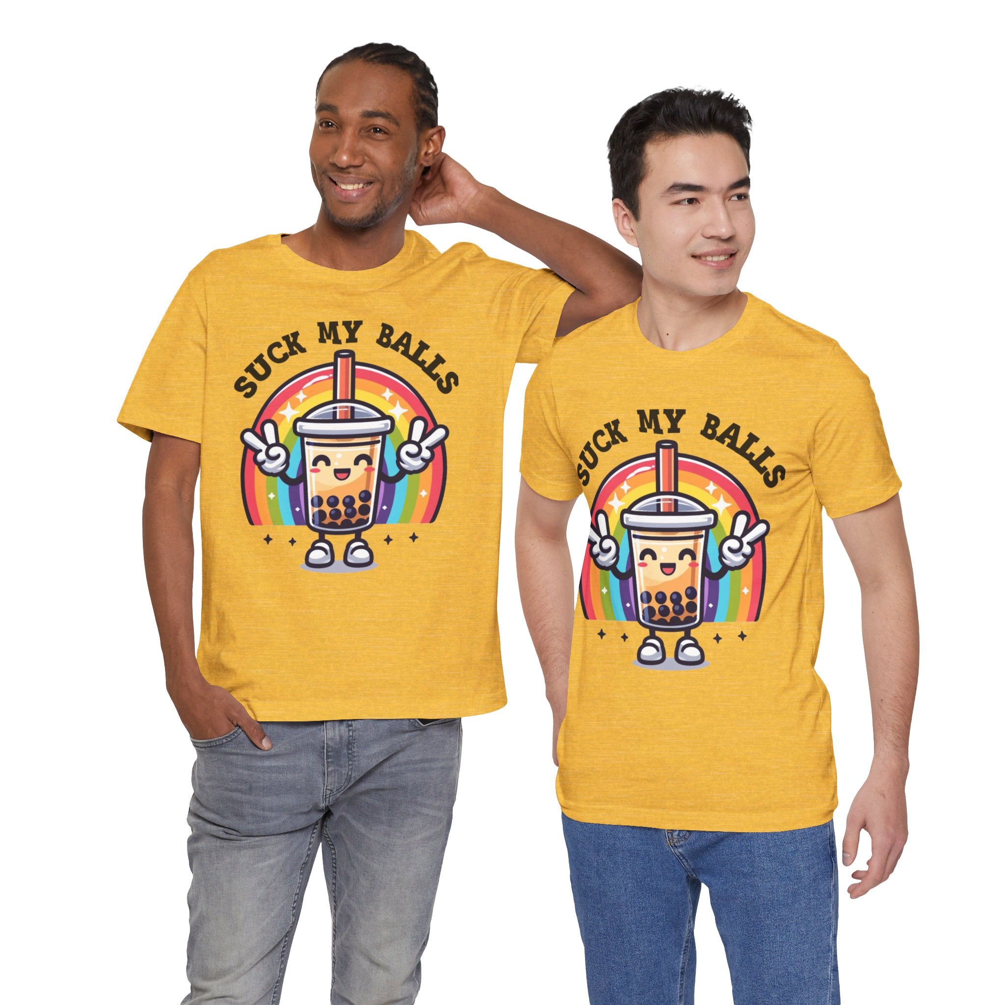 Suck My Boba Balls Tee | Funny Straw & Bubble Tea Graphic T-Shirt - Deez Teez