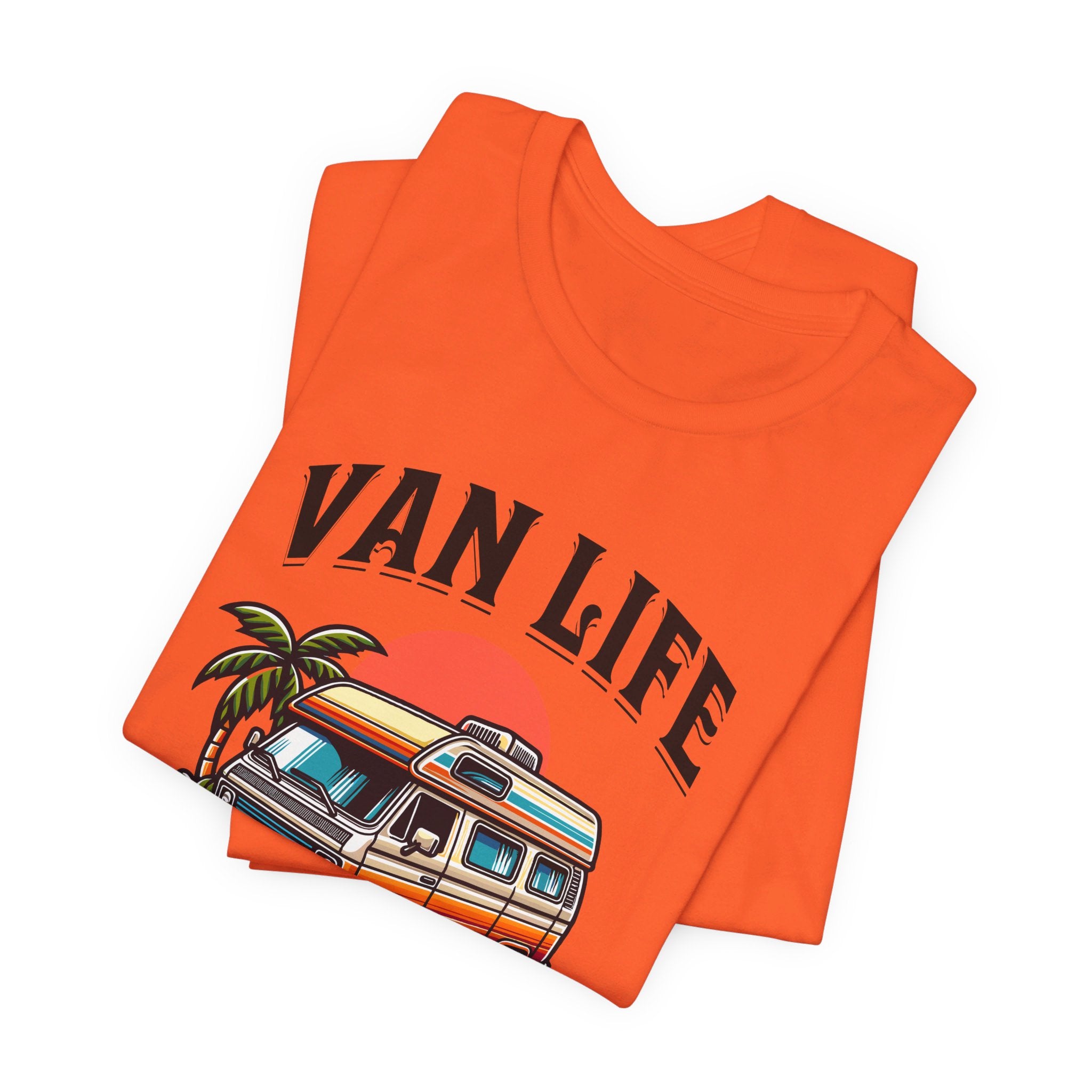 Van Life! Surf, Sand, & Sunsets Illustration | Wanderlust Vibe Graphic T-Shirt - Deez Teez