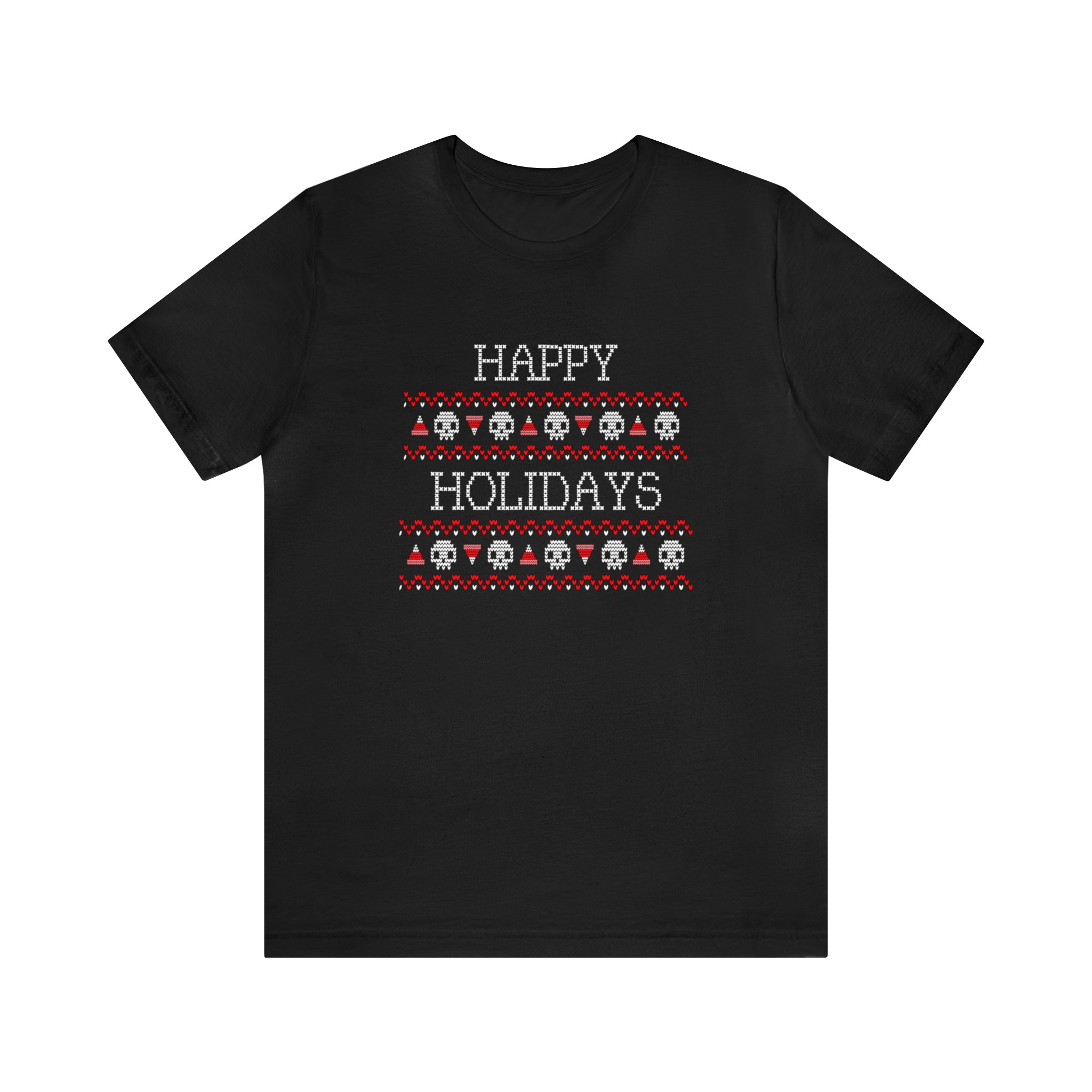 Happy Holidays Skull T-Shirt (Halloween Theme) - Deez Teez