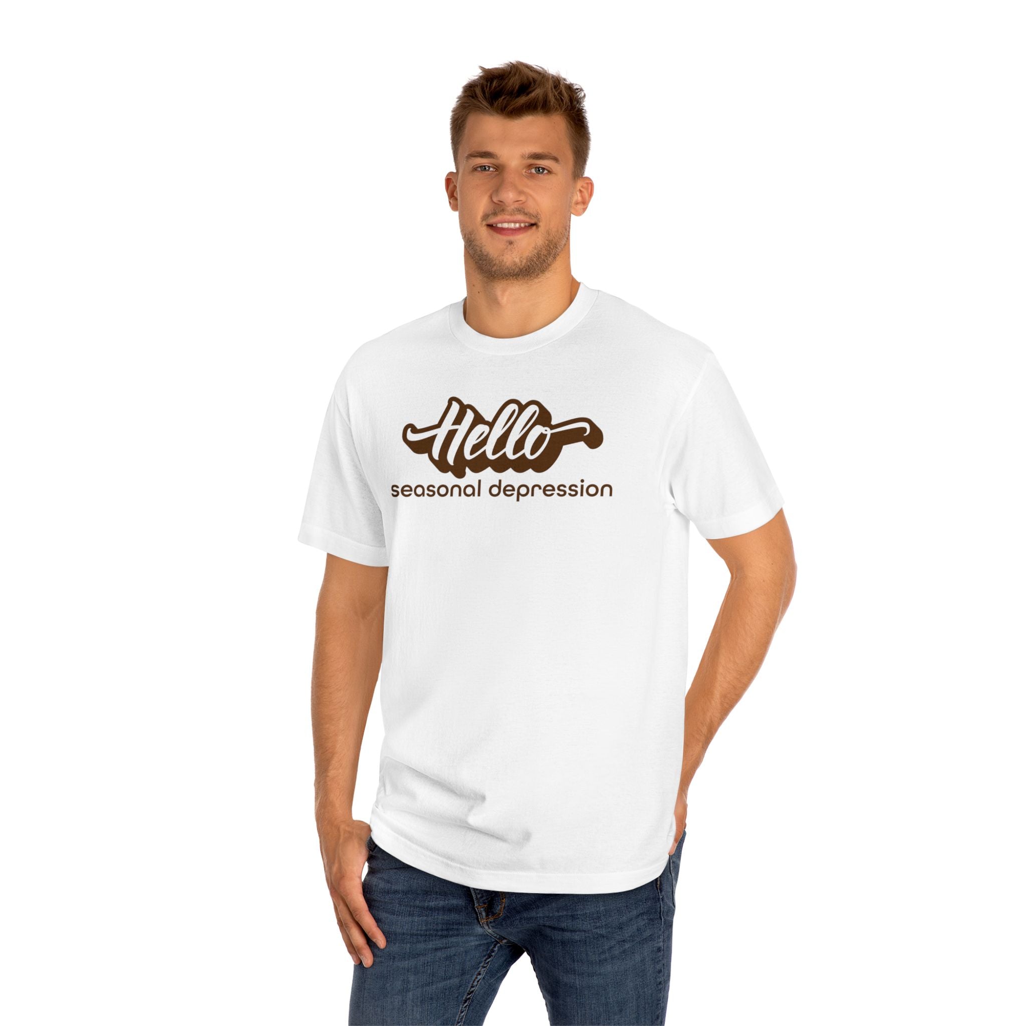 'Hello Seasonal Depression' Funny Mental Health Statement T-Shirt - Deez Teez