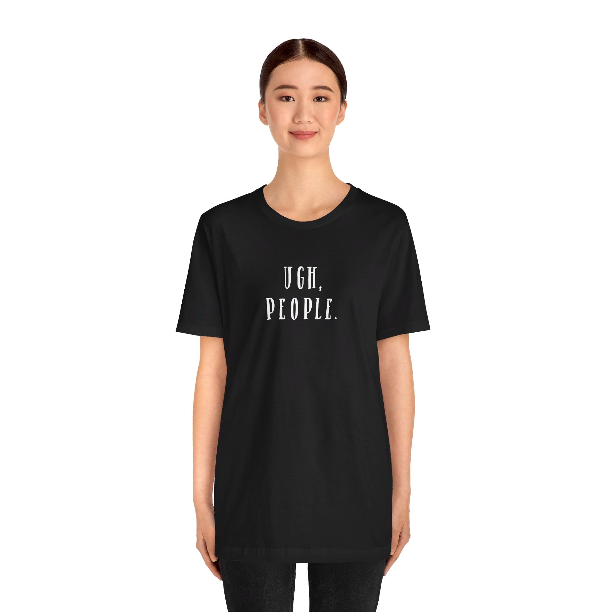 'Ugh, People' Introvert T-Shirt | Perfect for Introverts and Quiet Souls | Customer Service Tee - Deez Teez