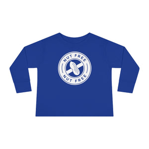 'Nut Free' Allergy Alert | Toddler Long Sleeve T-Shirt - Deez Teez