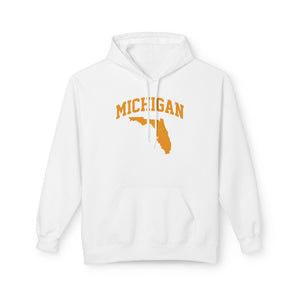 Michigan/Florida Snowbird Satire Hoodie | Winter Migration Sweatshirt