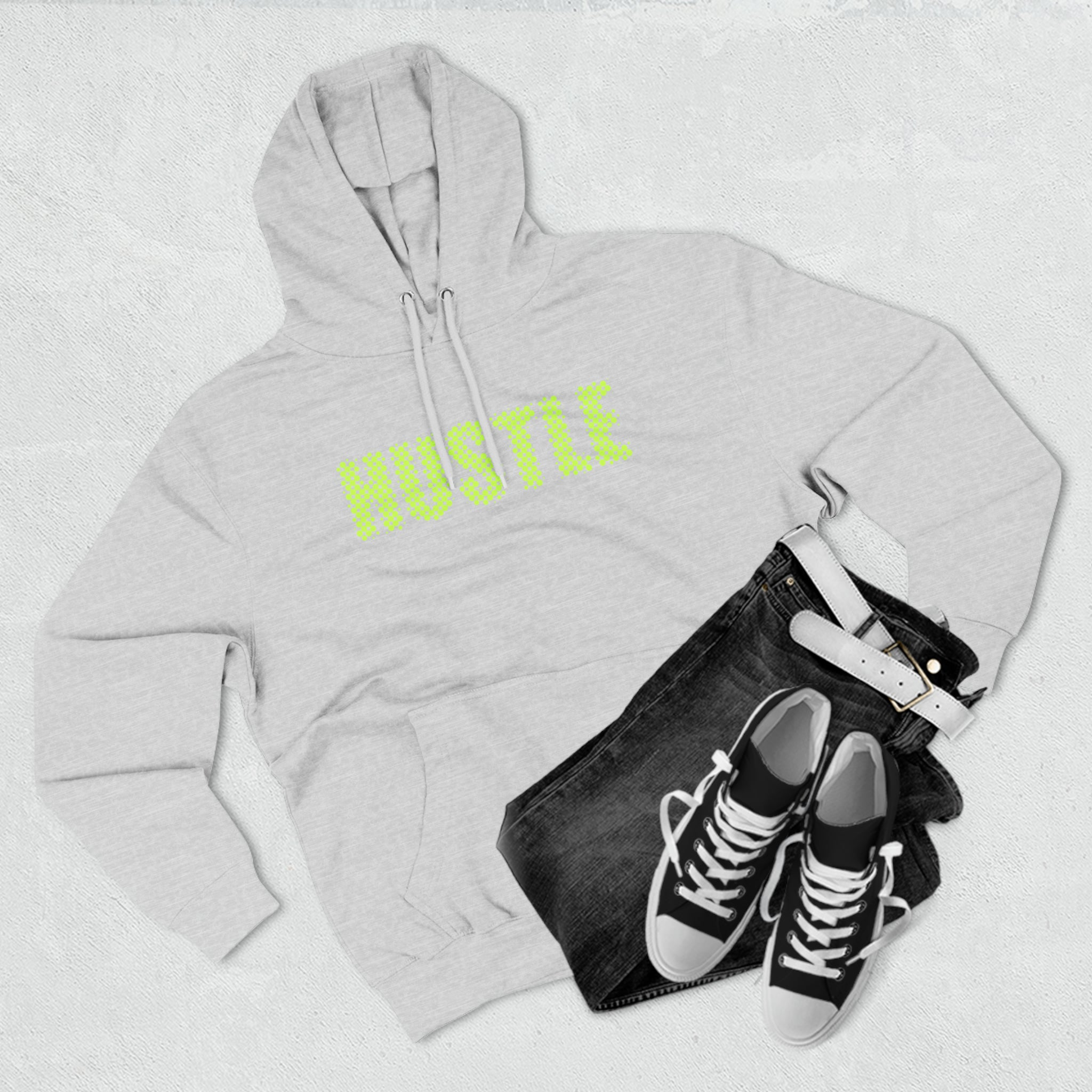 'Hustle' Bold Statement Typographic Design | Unisex Premium Pullover Hoodie - Deez Teez