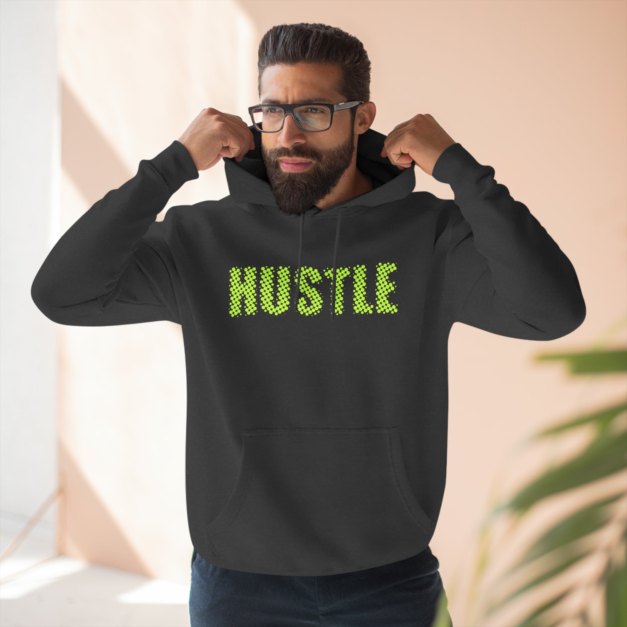 'Hustle' Bold Statement Typographic Design | Unisex Premium Pullover Hoodie - Deez Teez