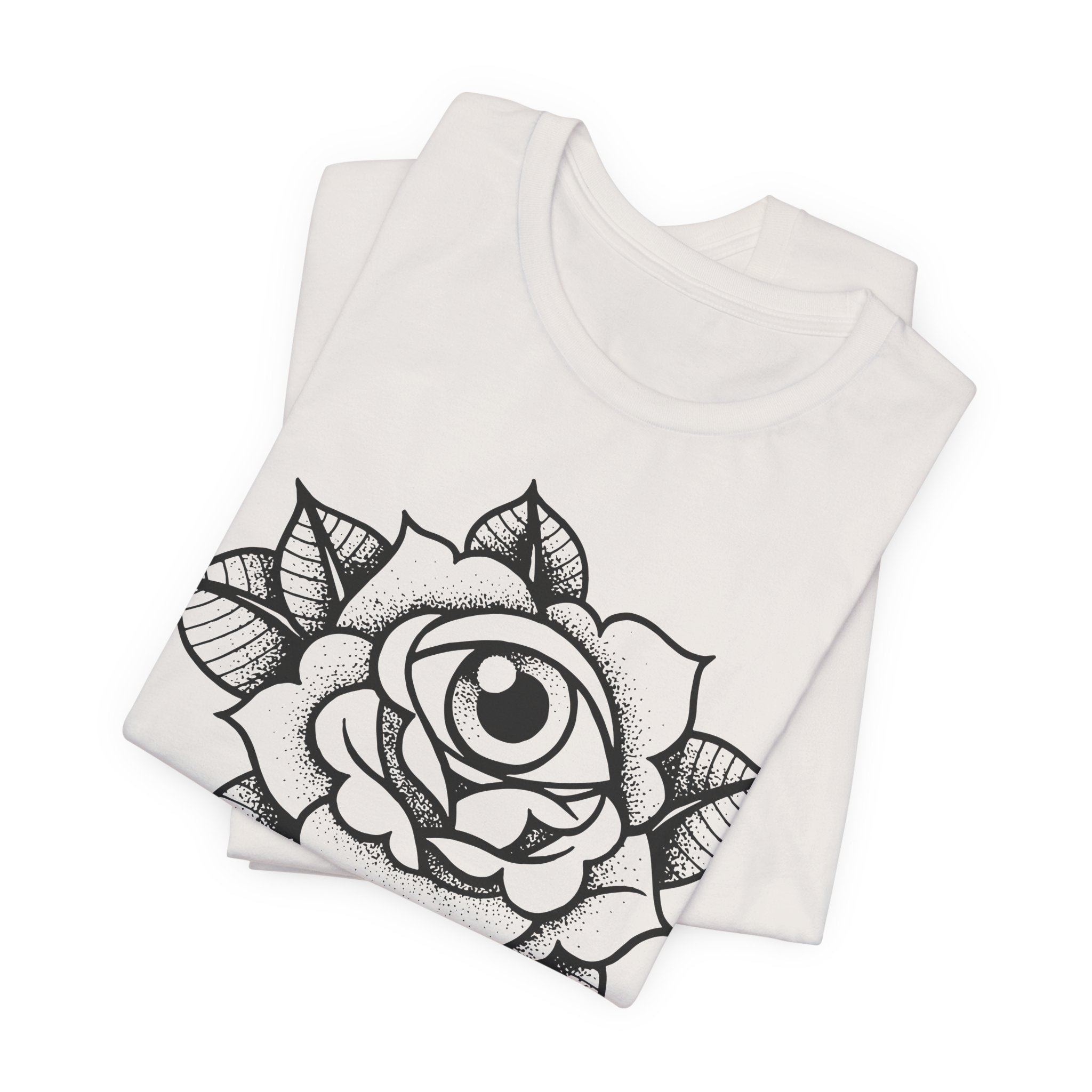 Blooming Eyeball Rose T-Shirt | Traditional Tattoo Art Design Tee