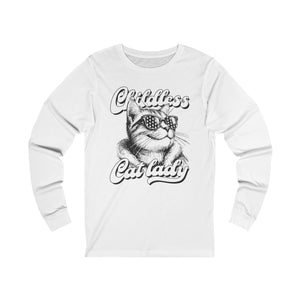 Childless Cat Lady Long Sleeve T-Shirt | Political Cat Mom Apparel - Deez Teez