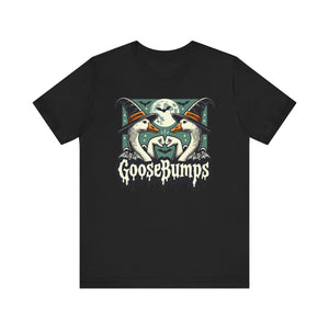 "GooseBumps" T-Shirt | Fist-Bumping Geese Funny Graphic T-Shirt - Deez Teez