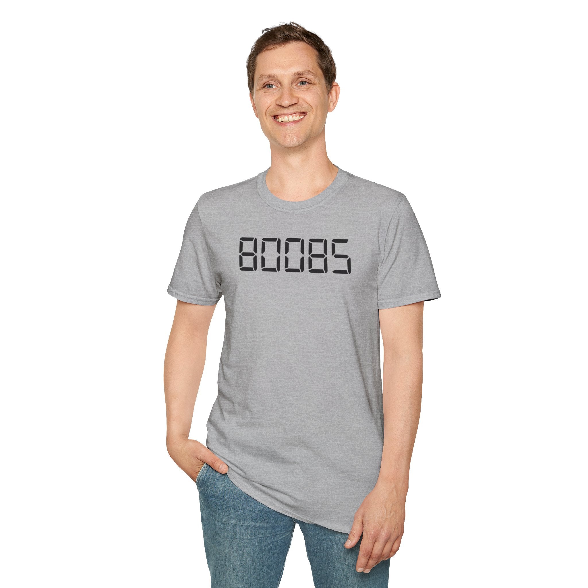 80085 'BOOBS' T-Shirt | Funny Calculator Display Text Tee