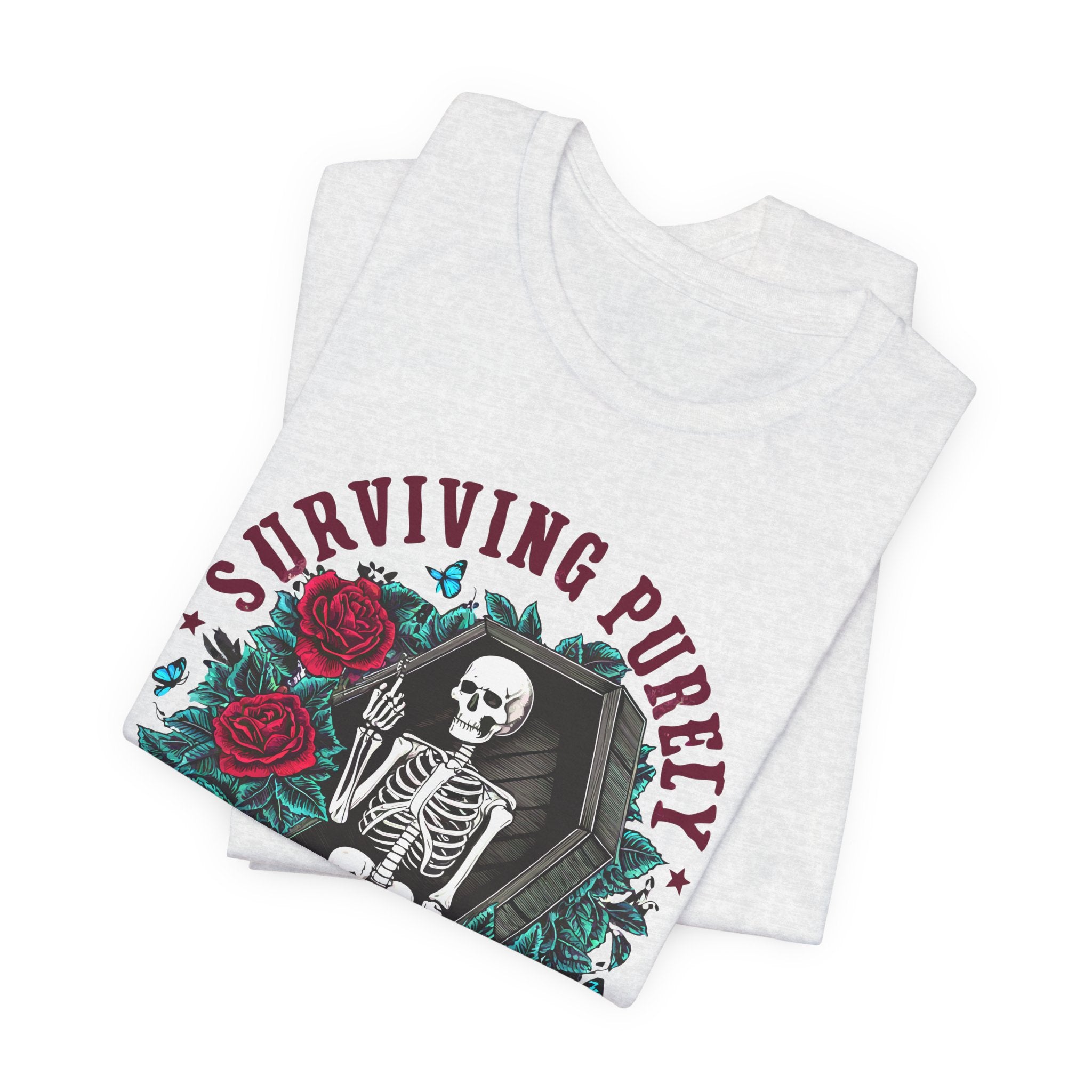 'Surviving Purely Out of Spite' | Skeleton Graphic Tee - Deez Teez