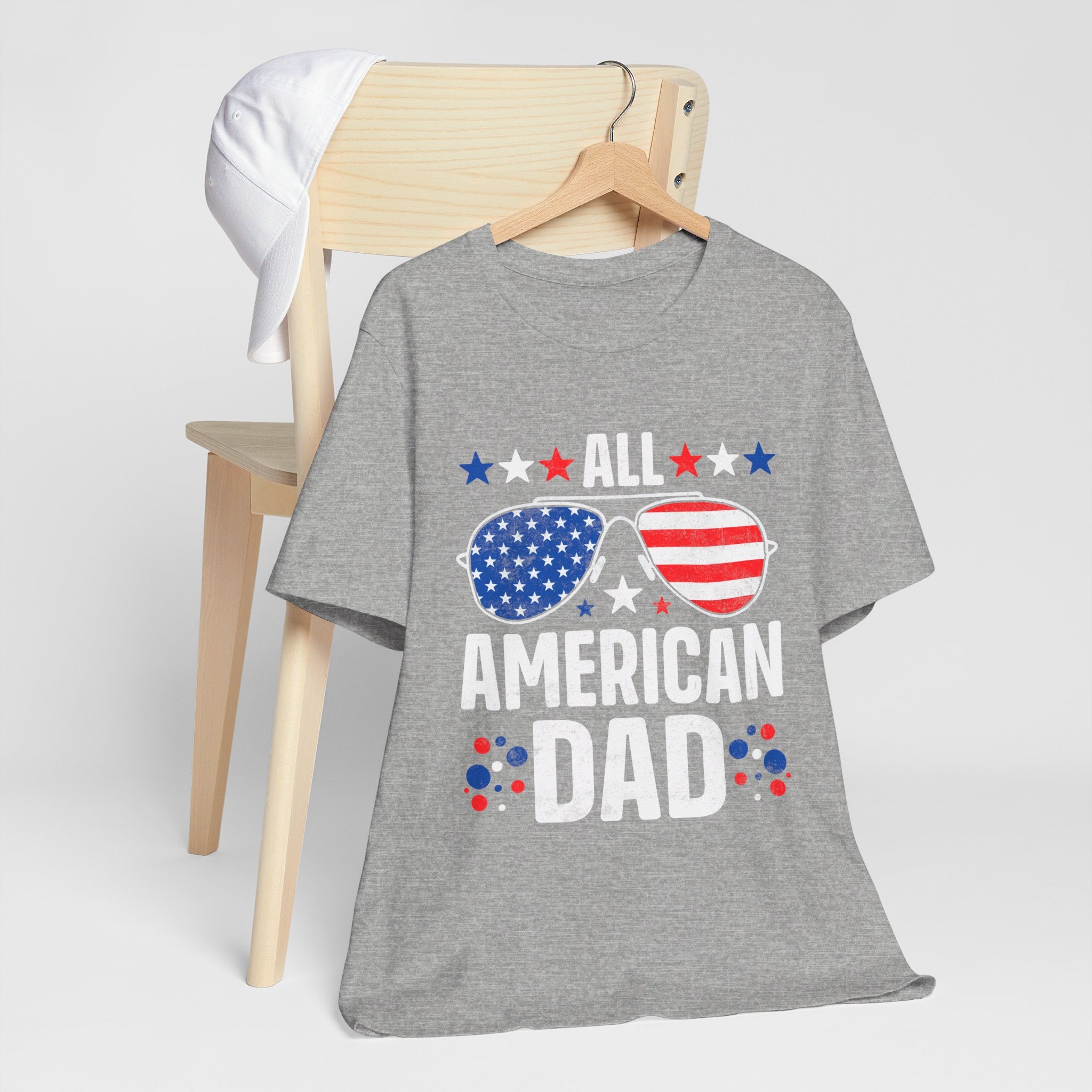 All American Dad T-Shirt | Patriotic Gift for Dad - Deez Teez