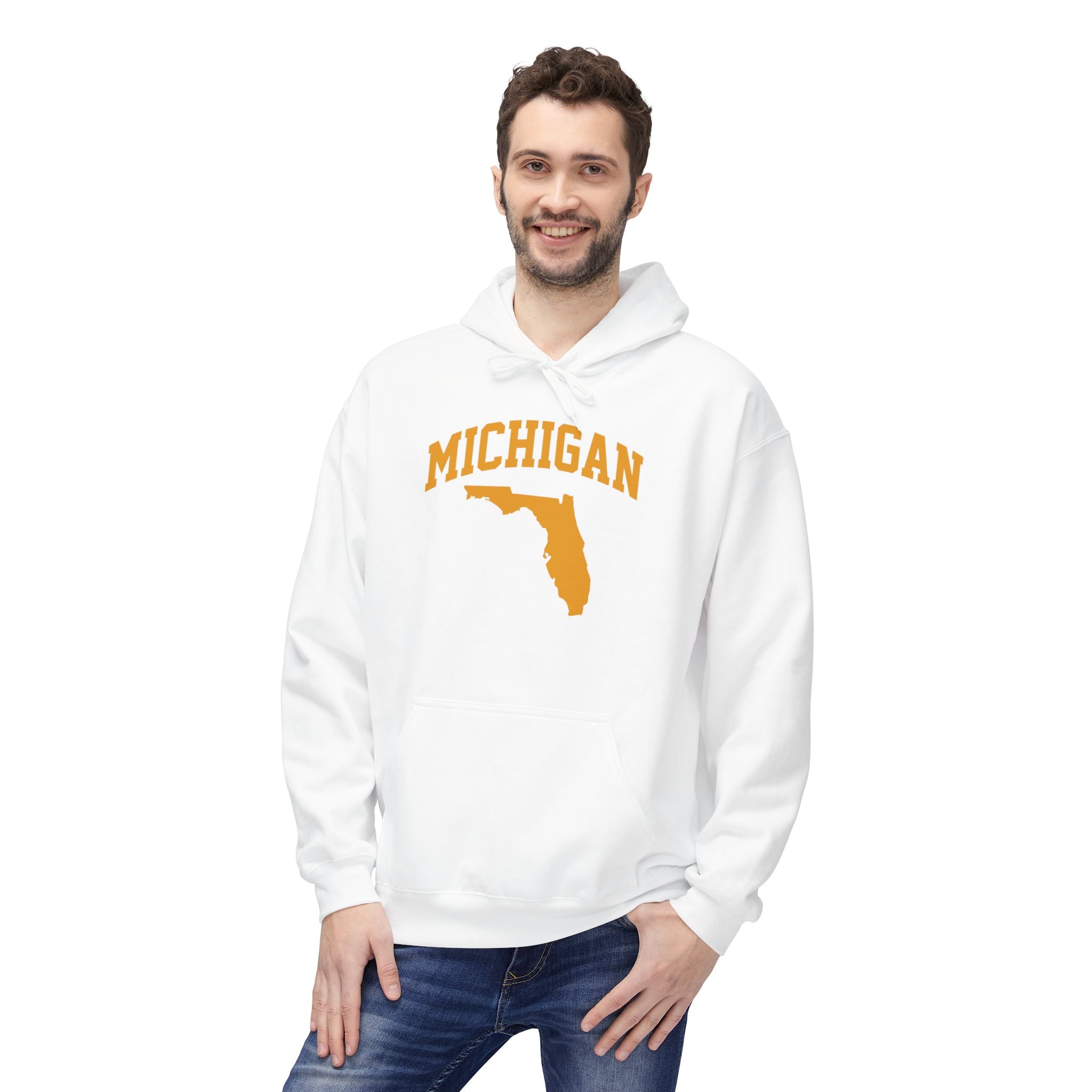 Michigan/Florida Snowbird Satire Hoodie | Winter Migration Sweatshirt