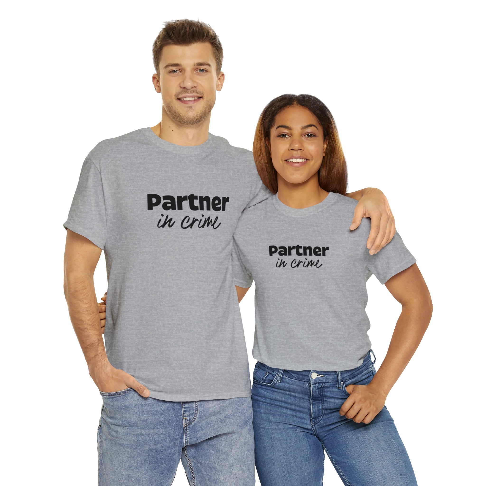 Dynamic Duo 'Partner in Crime' Couples T-Shirt | Companions Tees - Deez Teez