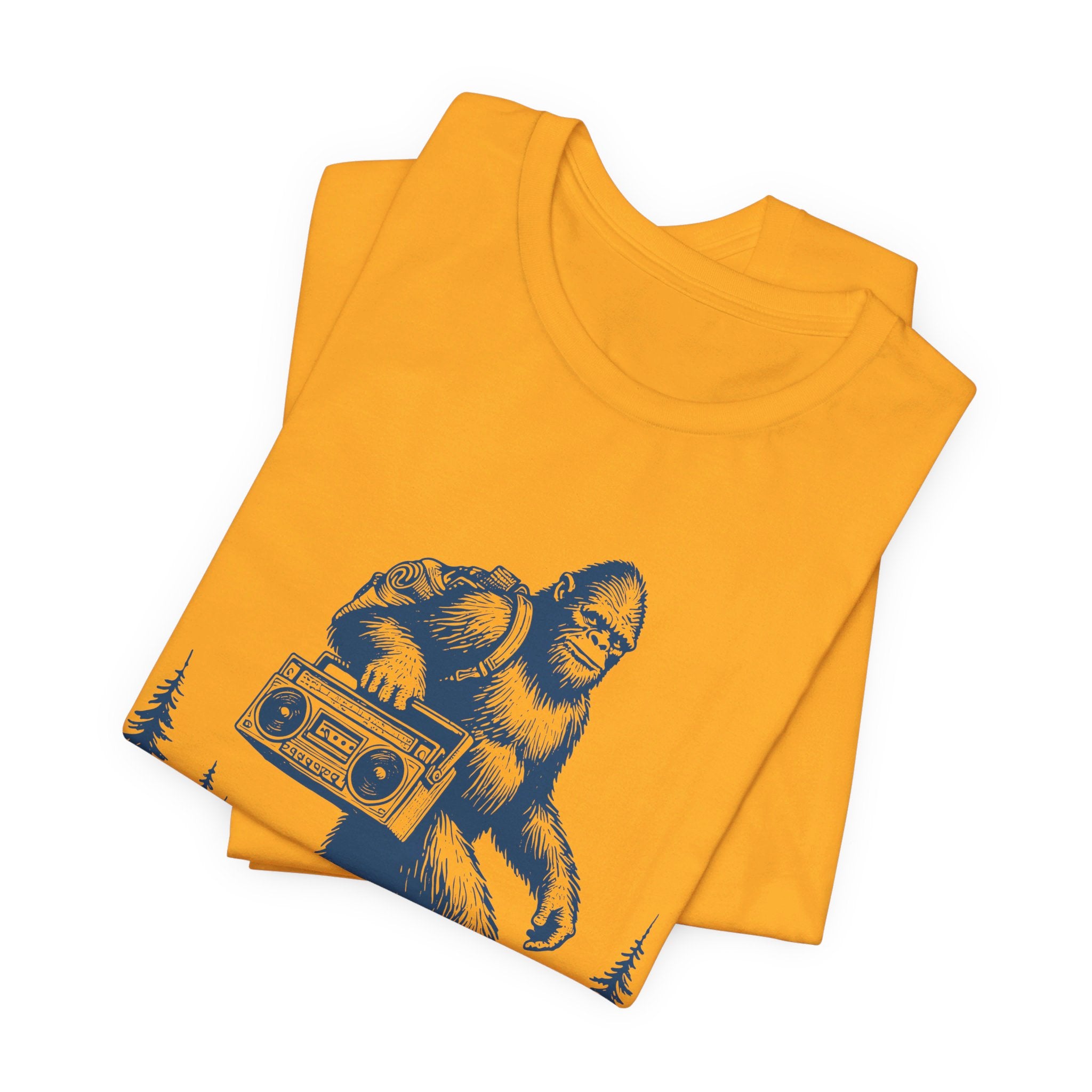 Bigfoot and the Beats Boombox T-Shirt | Retro Cryptid Design - Deez Teez