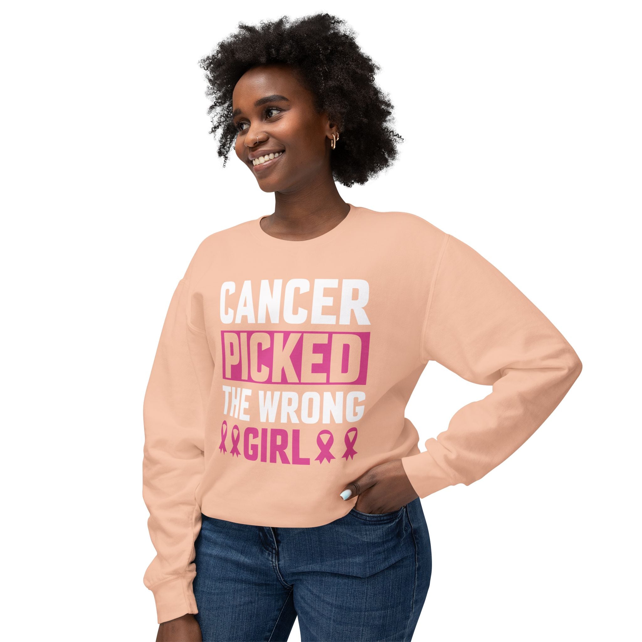 Cancer Picked The Wrong Girl Sweatshirt | Cancer Survivor Clothing | Warrior Wear - Deez Teez