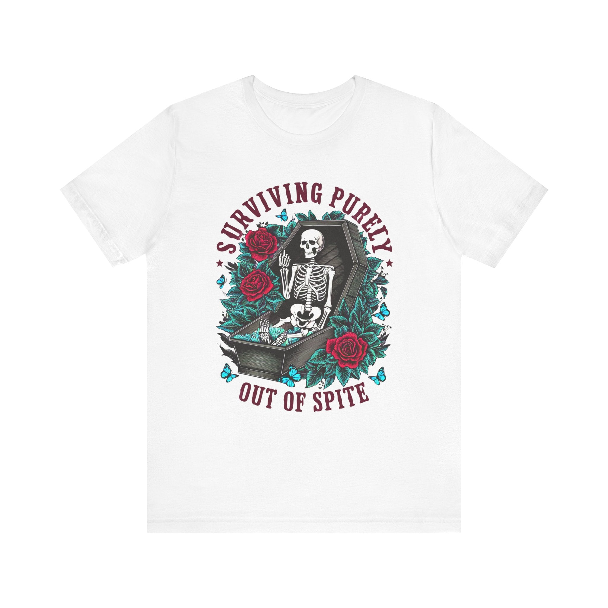 'Surviving Purely Out of Spite' | Skeleton Graphic Tee - Deez Teez